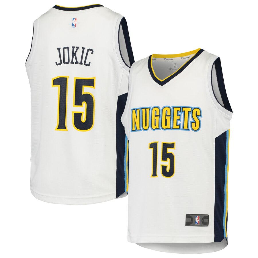 Nikola Jokic Denver Nuggets Fanatics Branded Youth Fast Break Team Replica Player Basketball Jersey - Statement Edition - White