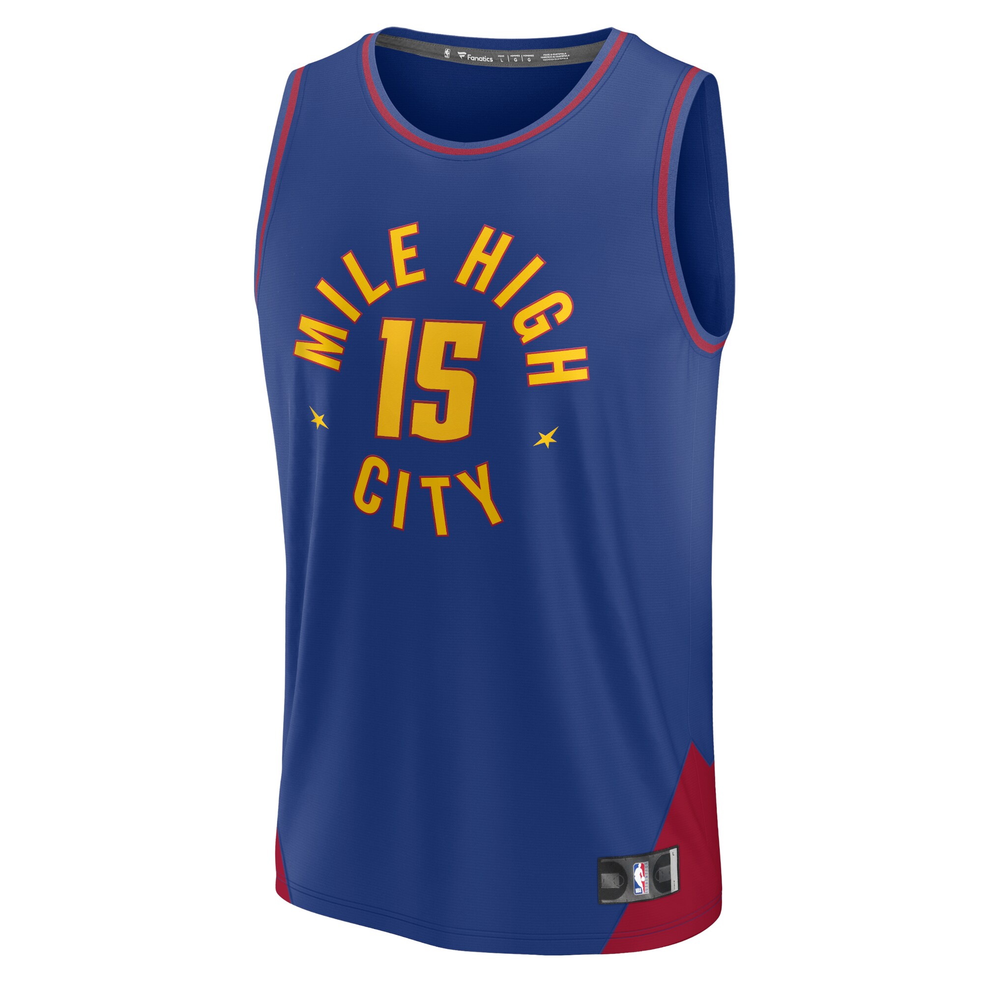 Alternative view of Nikola Jokic Denver Nuggets Fanatics Youth Fast Break Player Basketball Jersey - Statement Edition - Blue