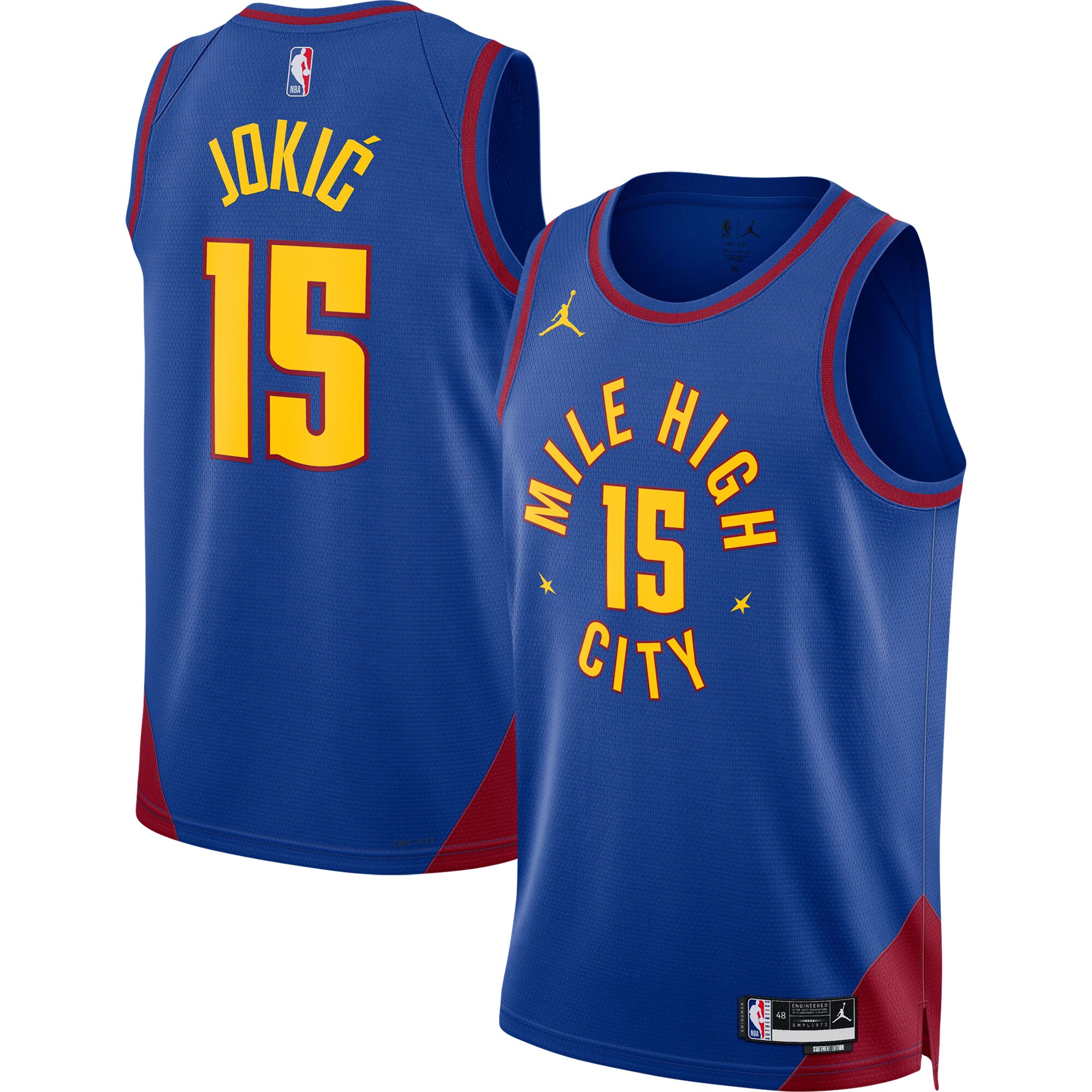 Nikola Jokic Denver Nuggets Jordan Brand Unisex Swingman Basketball Jersey - Statement Edition - Blue