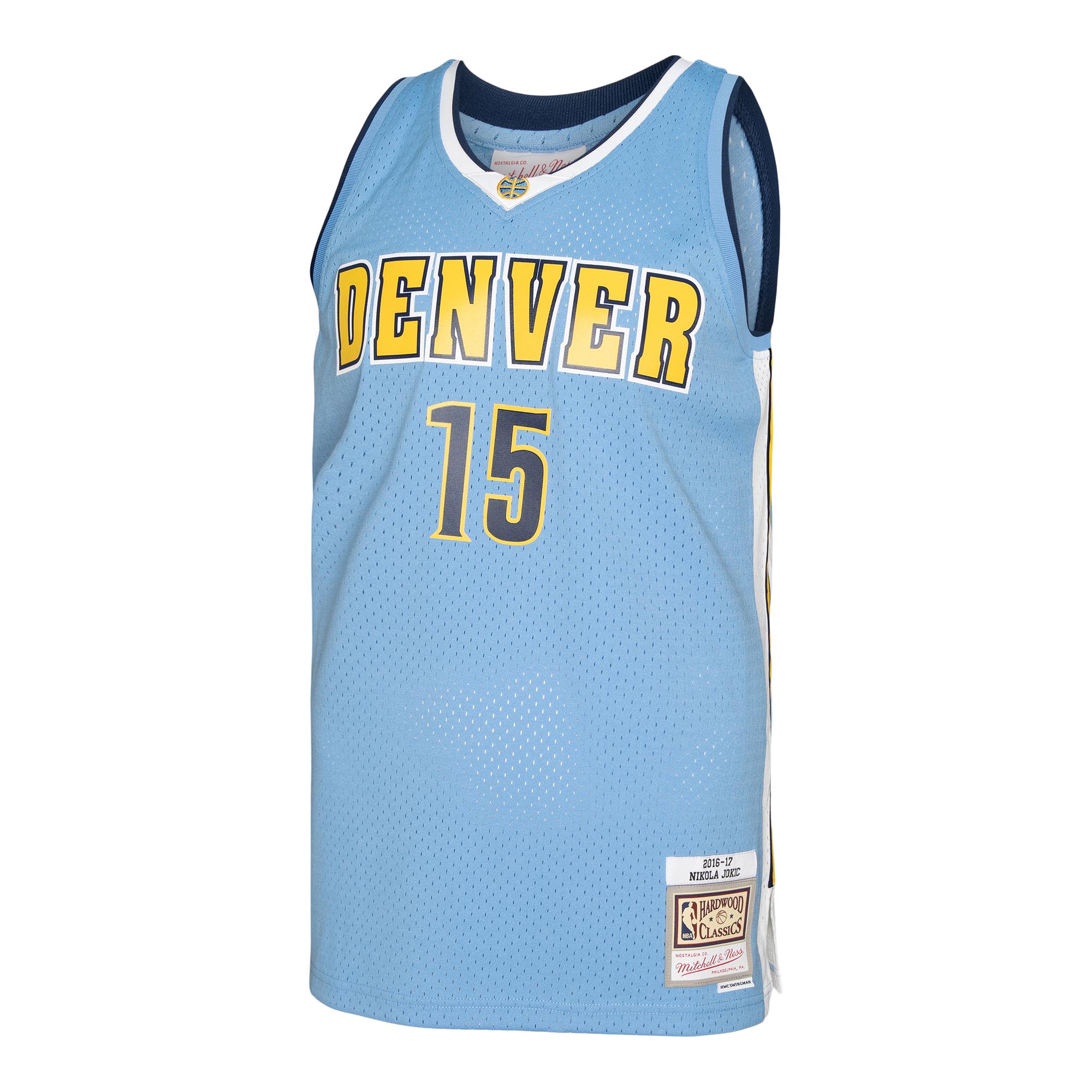 Alternative view of Nikola Jokic Denver Nuggets Mitchell & Ness 2016/17 Swingman Basketball Jersey - Light Blue