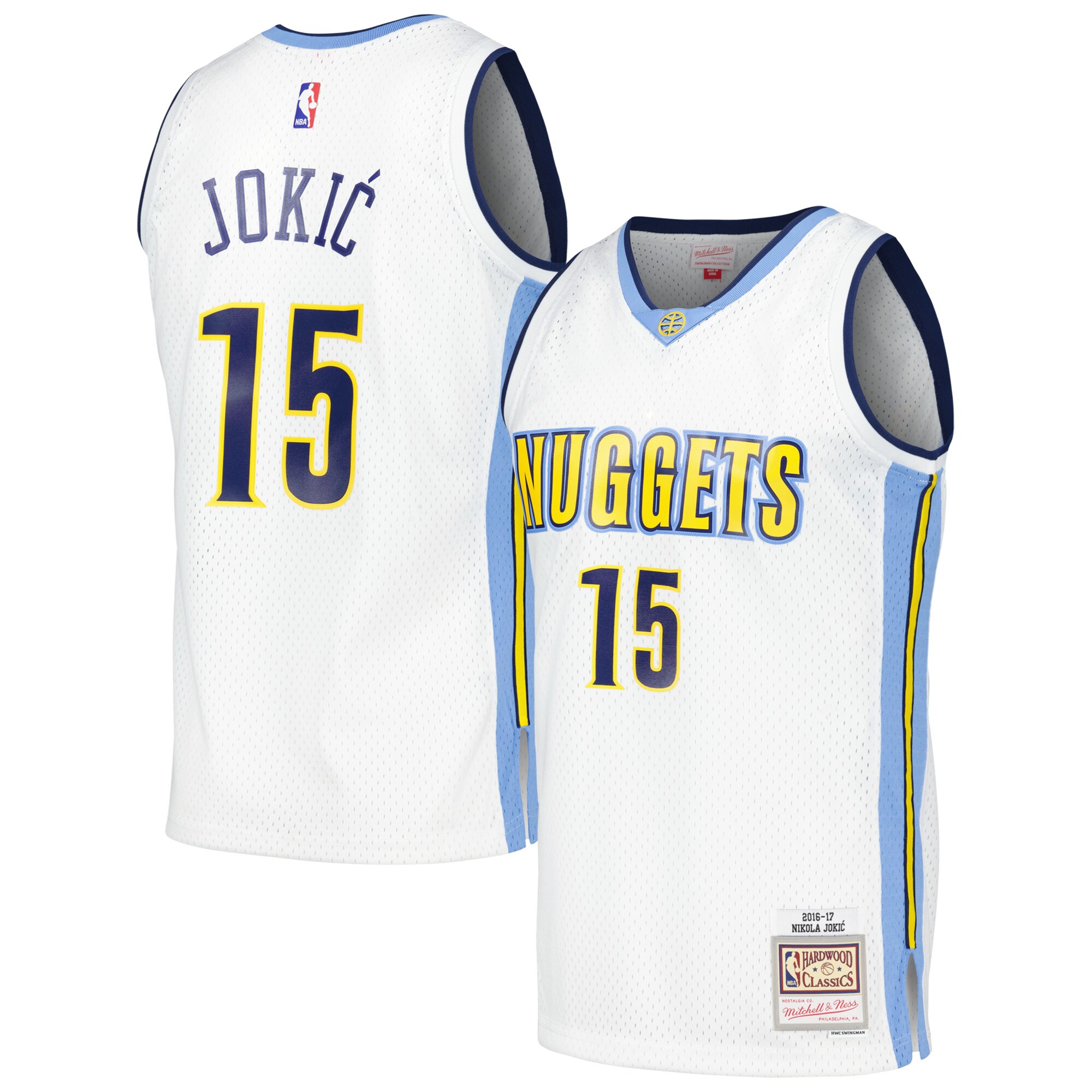 Nikola Jokic Denver Nuggets Mitchell & Ness 2016/17 Throwback Swingman Basketball Jersey - White