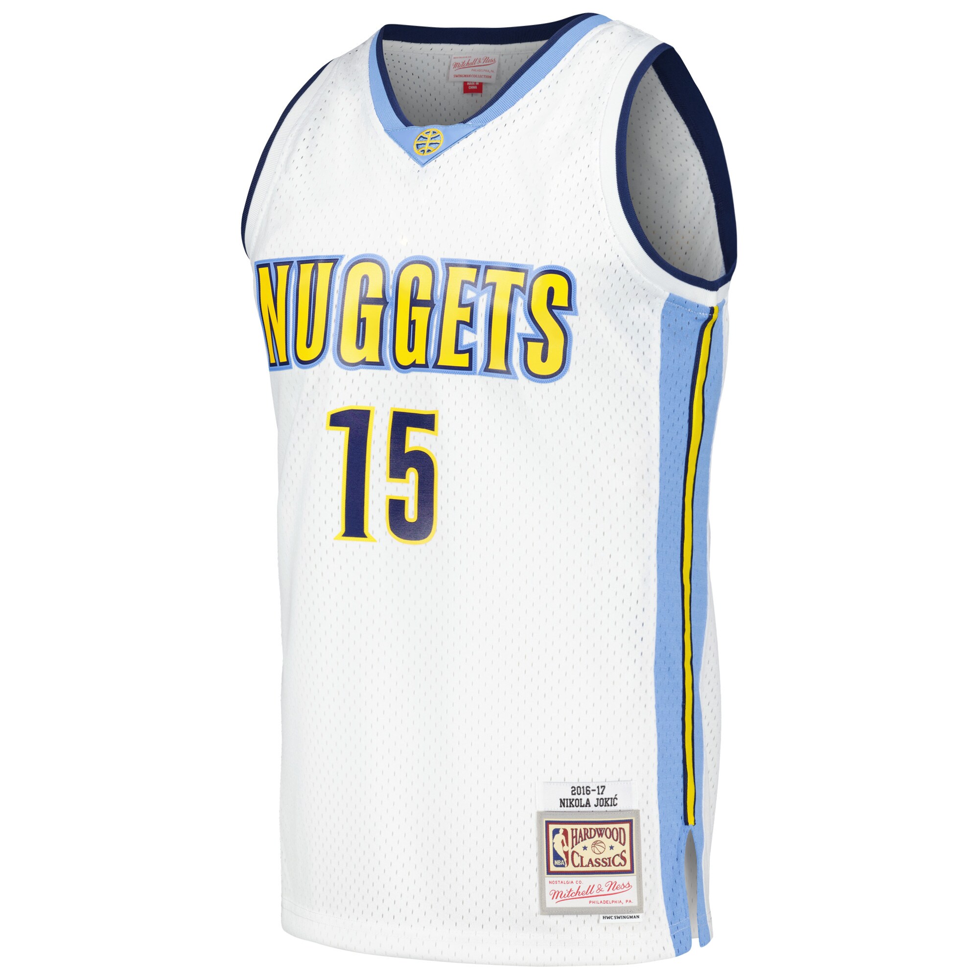 Alternative view of Nikola Jokic Denver Nuggets Mitchell & Ness 2016/17 Throwback Swingman Basketball Jersey - White
