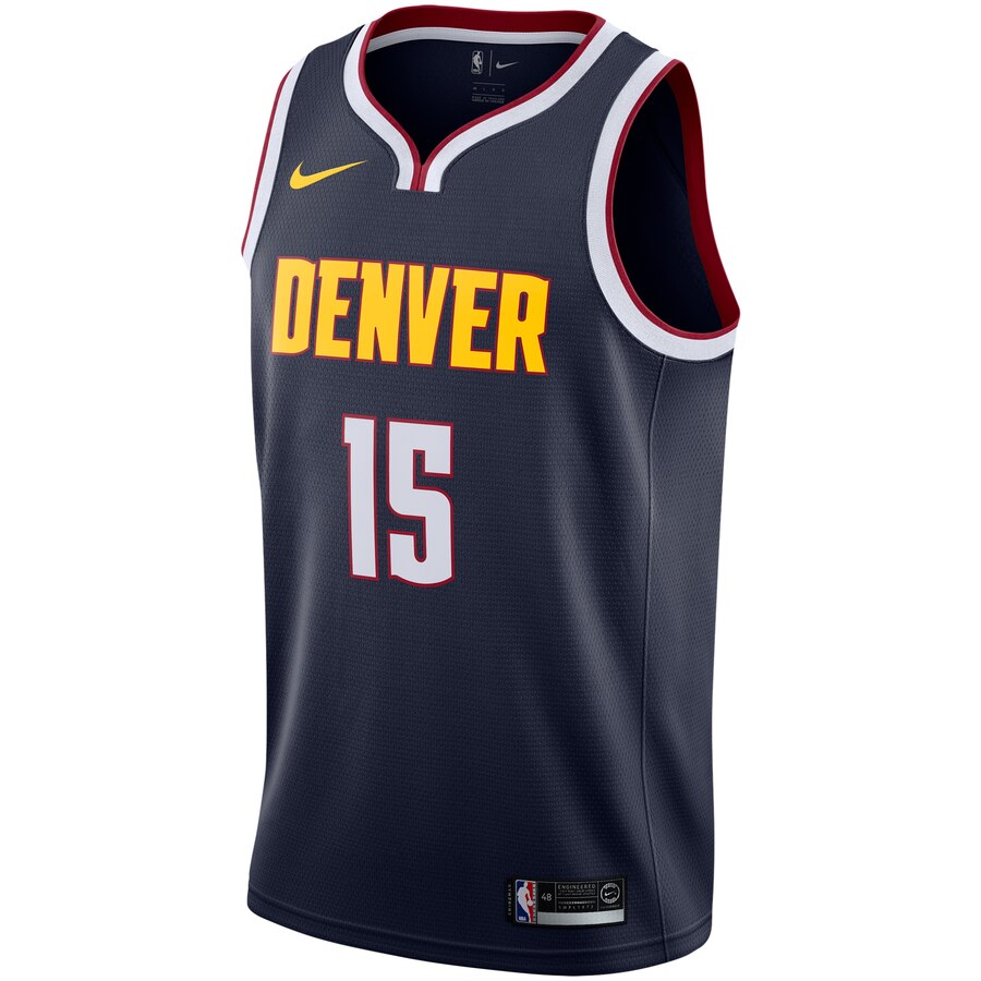 Alternative view of Nikola Jokic Denver Nuggets Replica Swingman Basketball Jersey - Icon Edition - Navy