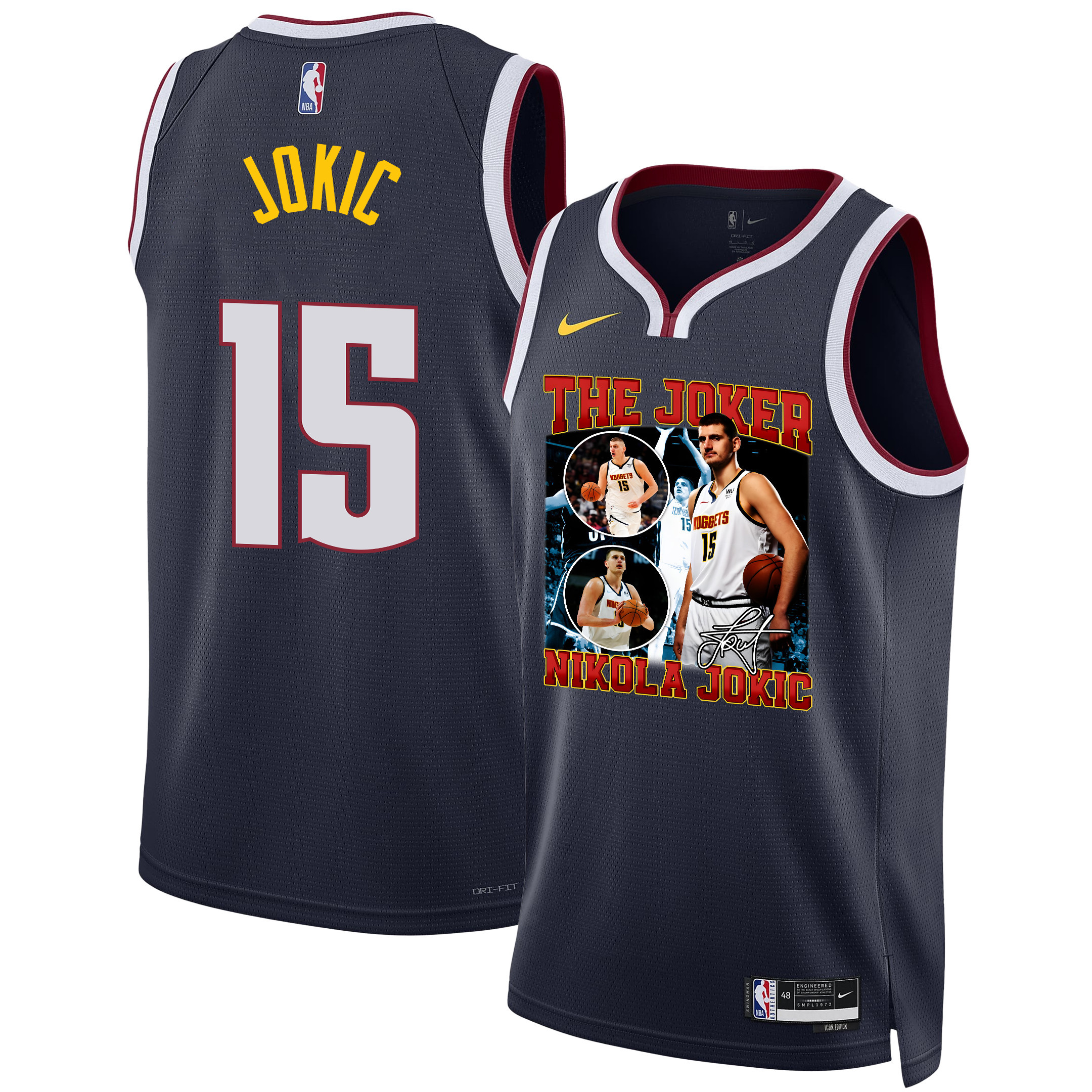 Nikola Jokic Denver Nuggets The Joker's Legacy 2023 NBA Champions Swingman Basketball Jersey - Black - JS587 