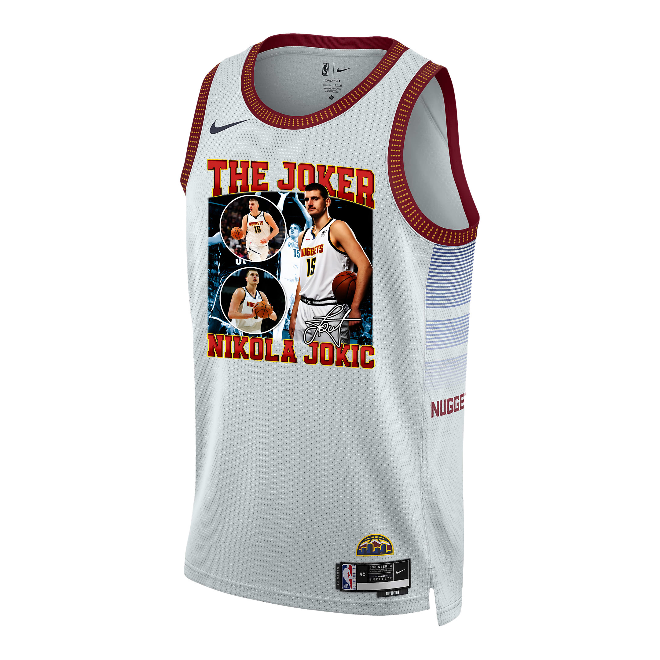 Alternative view of Nikola Jokic Denver Nuggets The Joker's Legacy 2023 NBA Champions Swingman Basketball Jersey - White - JS983 