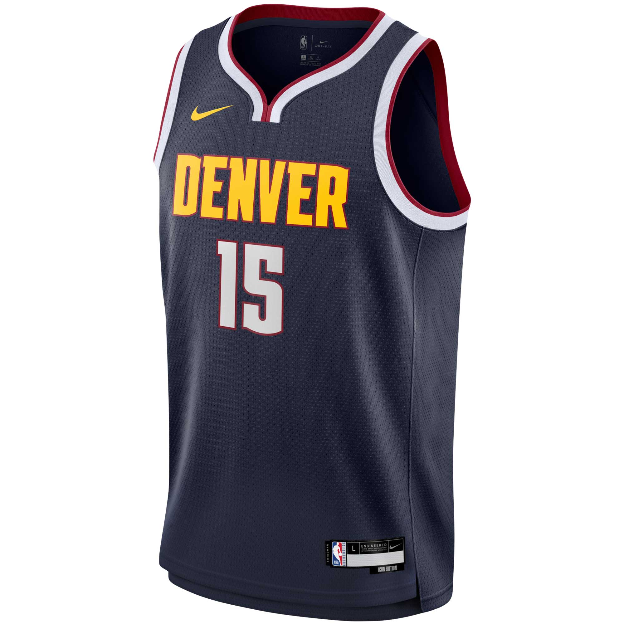 Alternative view of Nikola Jokic Denver Nuggets Youth Swingman Basketball Jersey - Icon Edition - Navy