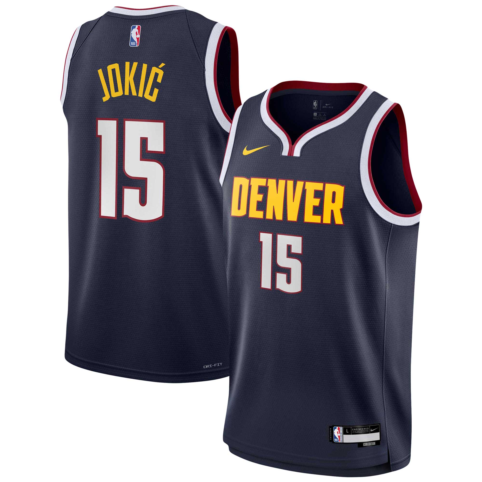 Nikola Jokic Denver Nuggets Youth Swingman Basketball Jersey - Icon Edition - Navy