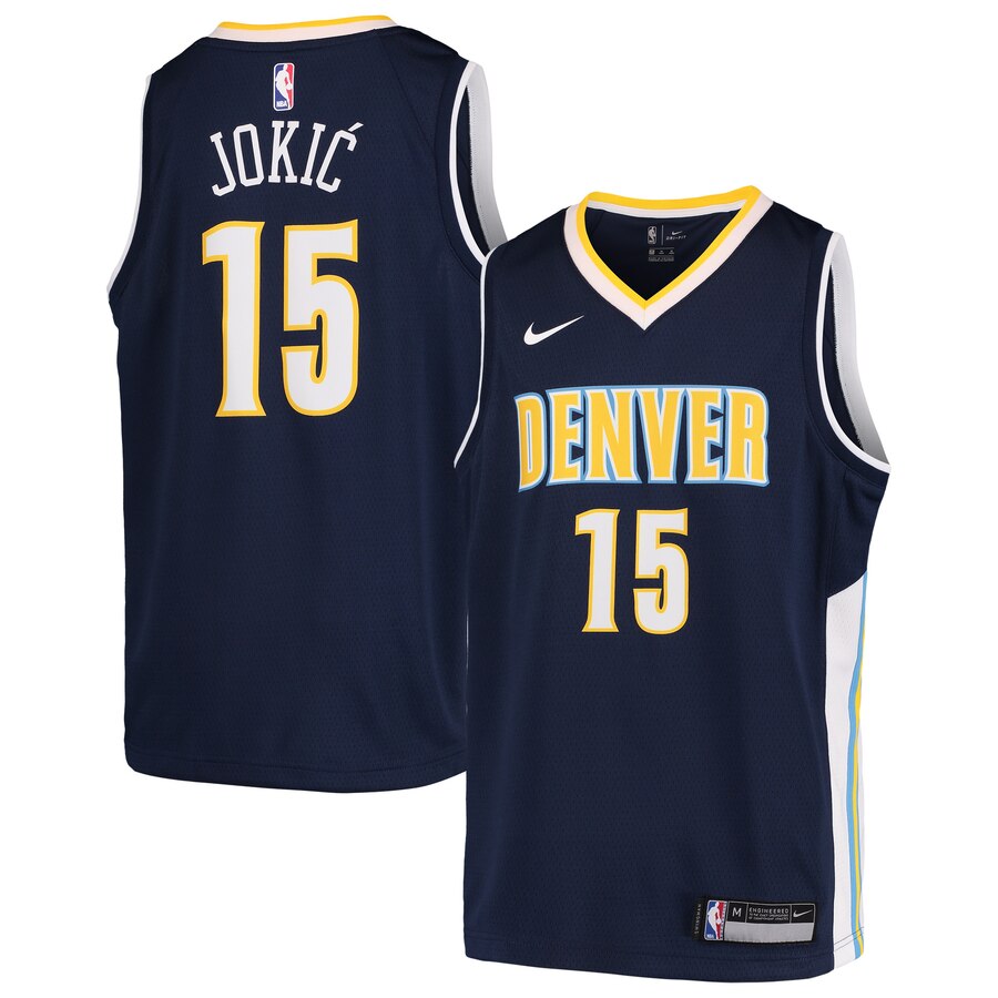 Nikola Jokic Denver Nuggets Youth Swingman Basketball Jersey - Navy - Icon Edition