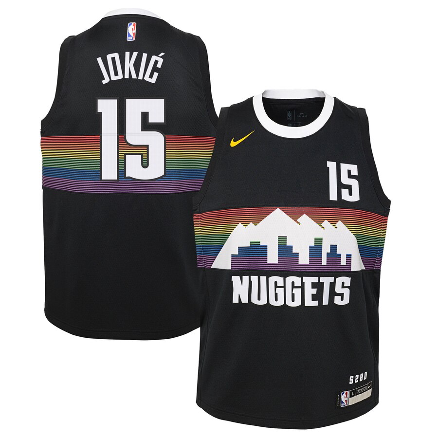 Nikola Jokic Denver Nuggets Youth Swingman Basketball Jersey Black - City Edition