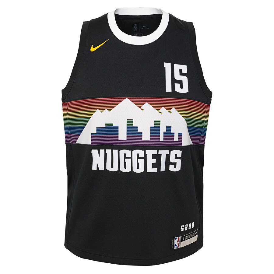 Alternative view of Nikola Jokic Denver Nuggets Youth Swingman Basketball Jersey Black - City Edition