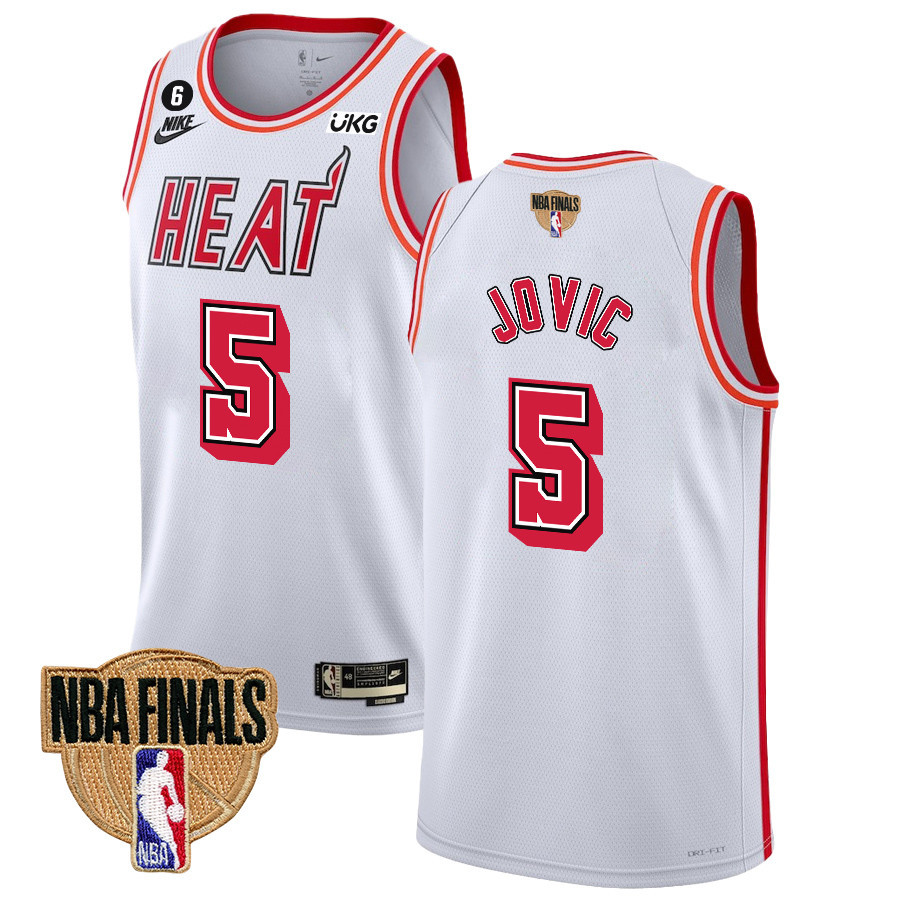 Nikola Jović 5 Miami Heat Final Champions 2023 Swingman Jersey - Classic Edition - White - JS771 