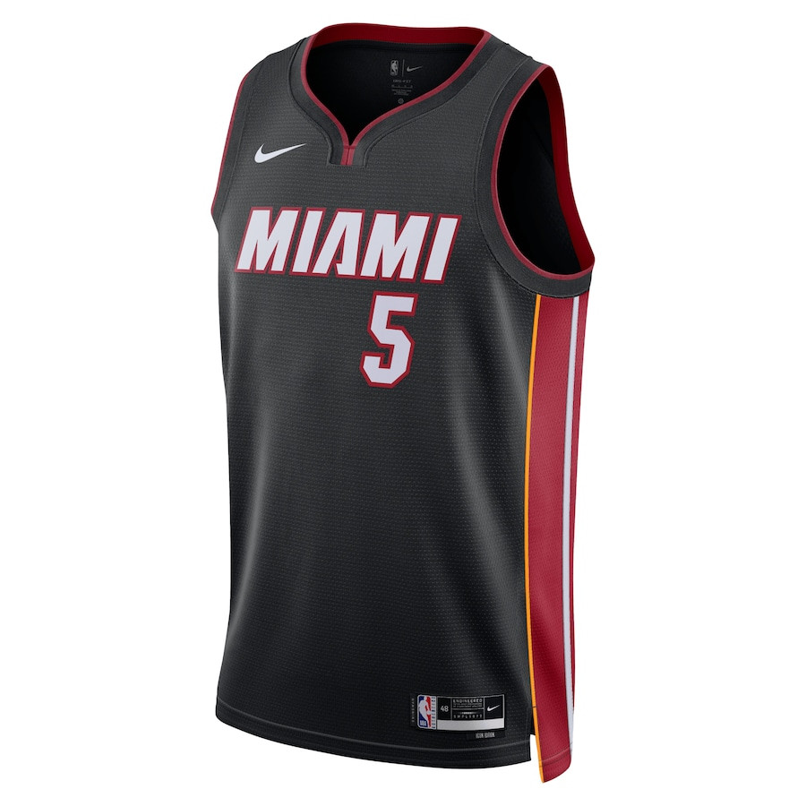 Alternative view of Nikola Jović 5 Miami Heat Unisex Swingman Jersey - Icon Edition - Black - JS743 