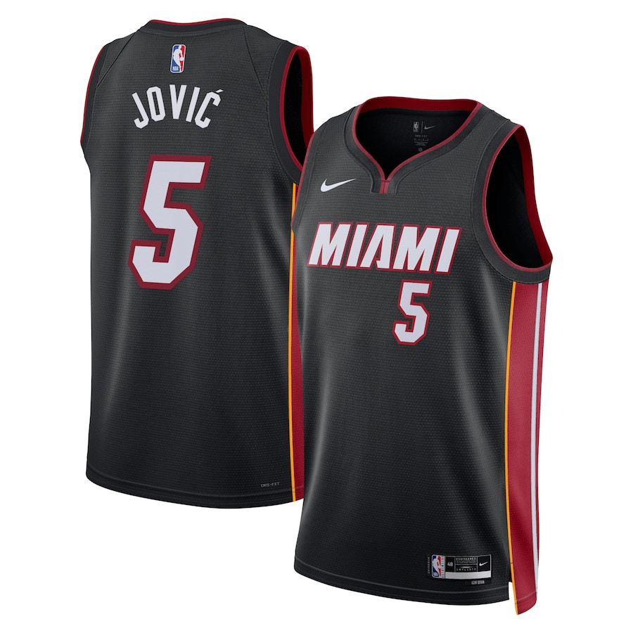 Nikola Jović 5 Miami Heat Unisex Swingman Jersey - Icon Edition - Black - JS743 