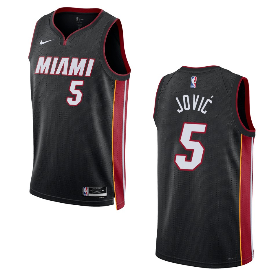 Nikola Jovic Black Icon Edition 2022-23 Miami Heat Swingman Jersey