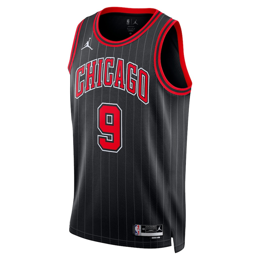 Alternative view of Nikola Vucevic 9 Chicago Bulls Unisex Swingman Basketball Jersey - Statement Edition - Black - JS410 
