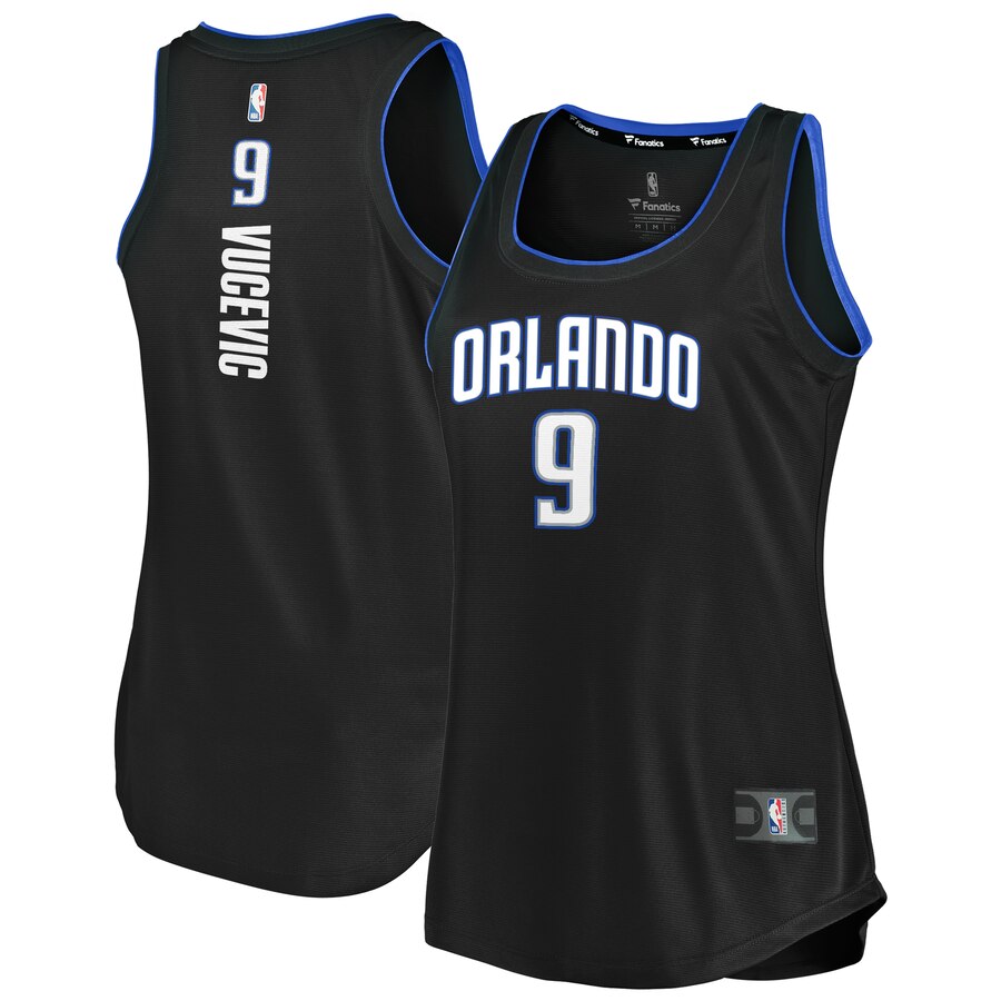Nikola Vucevic Orlando Magic Fanatics Branded Women's 2019/20 Fast Break Team Tank Basketball Jersey - Icon Edition - Black