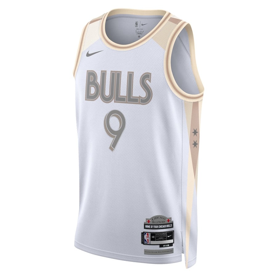 Alternative view of Nikola VuÄeviÄ‡ 9 Chicago Bulls Unisex 2024/25 Swingman Player Basketball Jersey - City Edition - White - JS130 