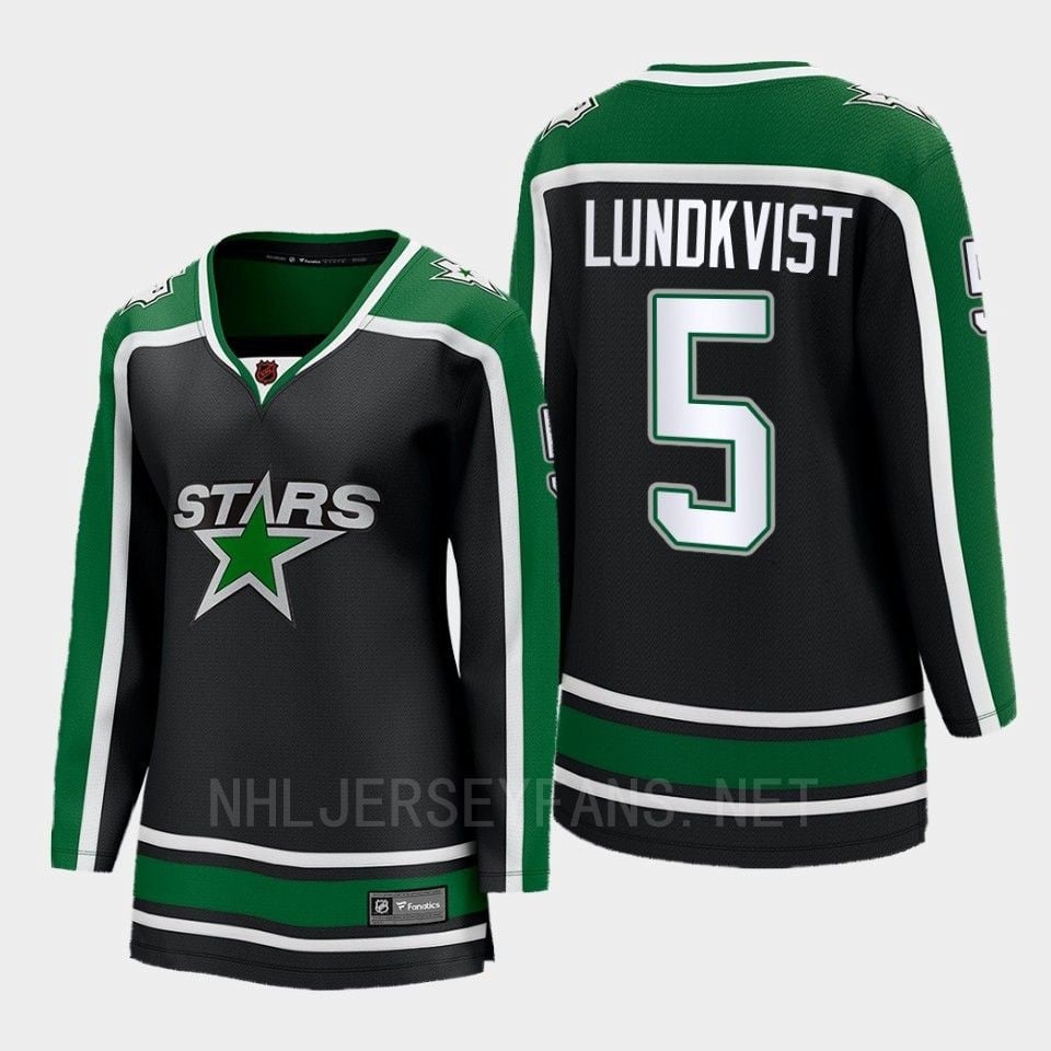 Nils Lundkvist 5 Dallas Stars 2022 Special Edition 2.0 Women Breakaway Player Retro Hockey Jersey Black - JS502 