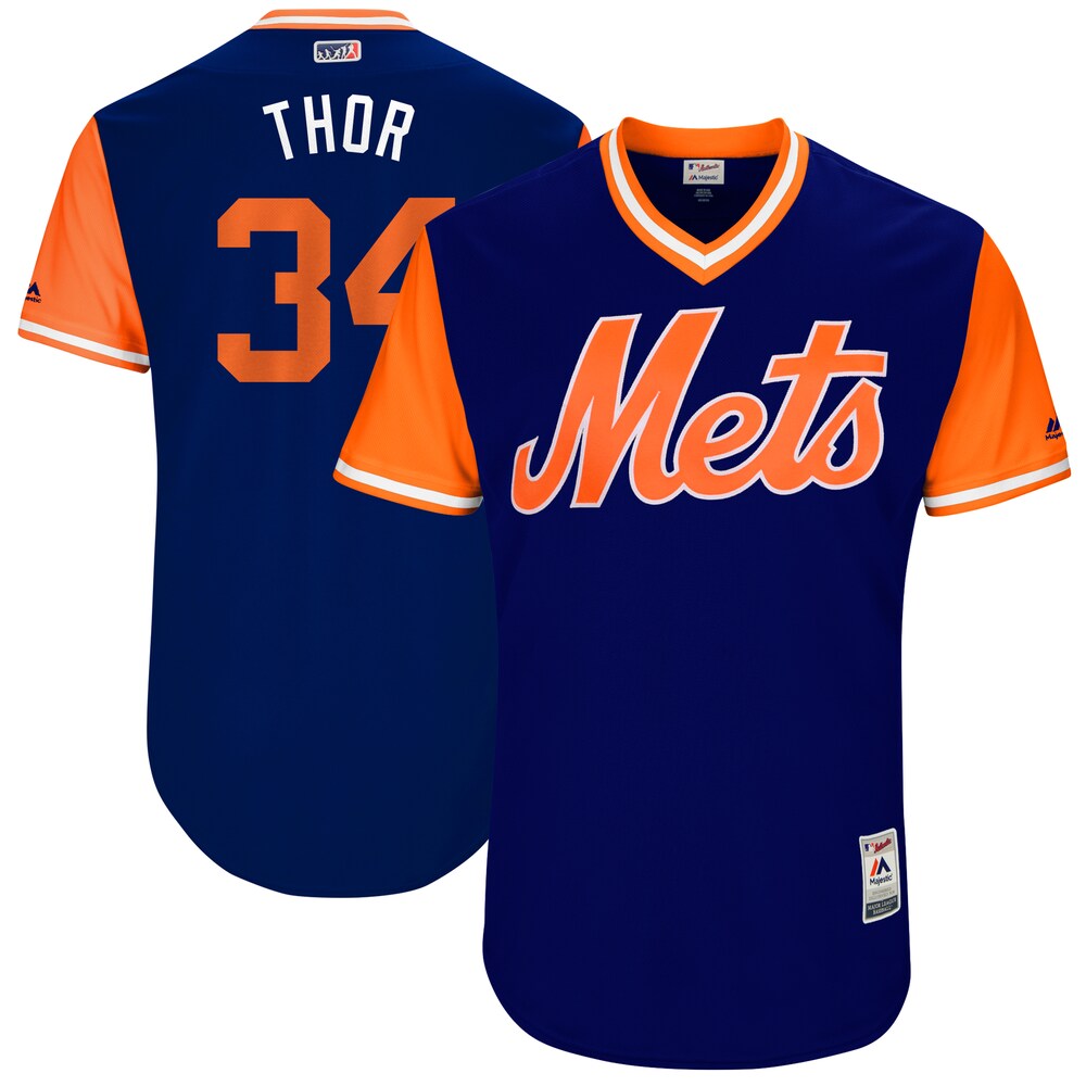 Noah Syndergaard Little League World Series Players Weekend Baseball Jersey New York Mets Majestic 2017 Players Weekend Baseball Jersey - Royal