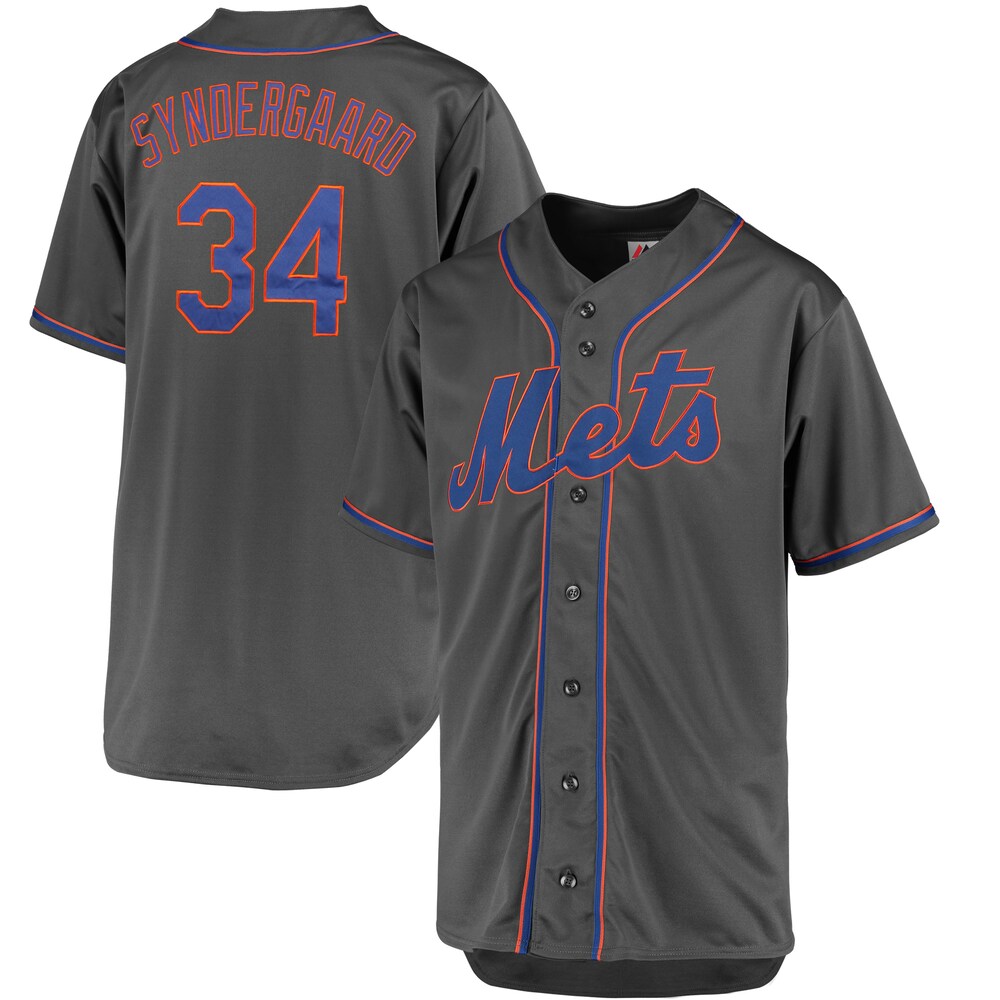 Noah Syndergaard New York Mets Majestic Fashion Big & Tall Player Baseball Jersey - Charcoal