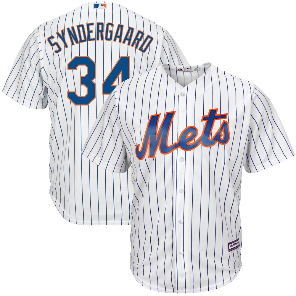 Noah Syndergaard New York Mets Majestic Home Big & Tall Cool Base Player Baseball Jersey - White/royal