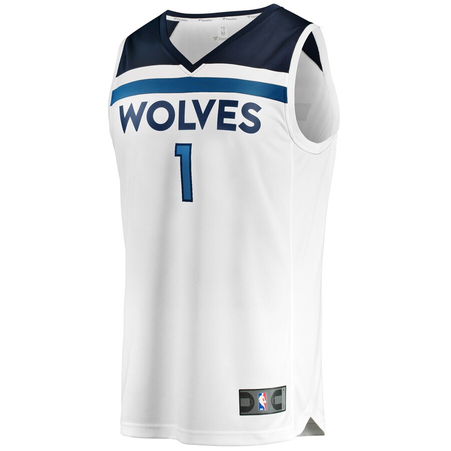 Alternative view of Noah Vonleh Minnesota Timberwolves Fanatics Branded Fast Break Replica Player Basketball Jersey – Association Edition – White