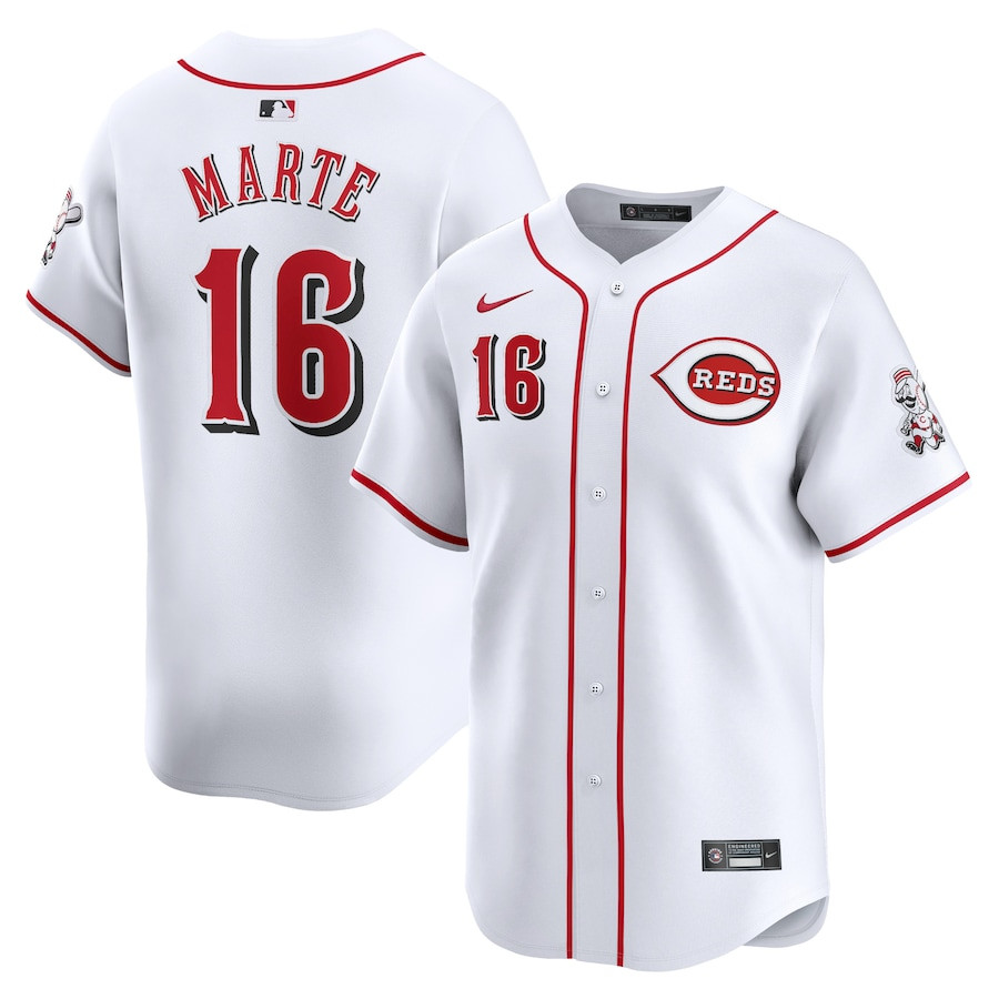 Noelvi Marte 16 Cincinnati Reds Home Limited Men Baseball Jersey - White