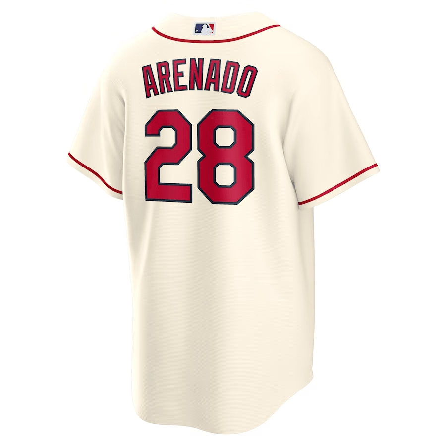 Alternative view of Nolan Arenado 28 St. Louis Cardinals Alternate Men Baseball Jersey - Cream 