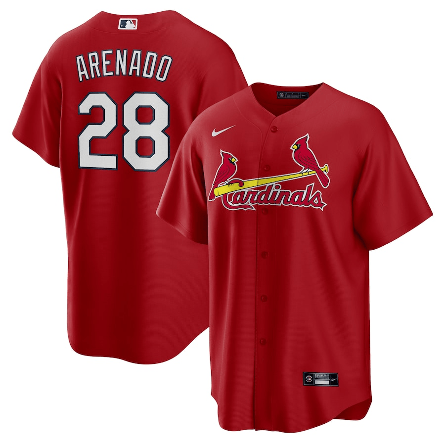 Nolan Arenado 28 St. Louis Cardinals Alternate Men Baseball Jersey - Red 