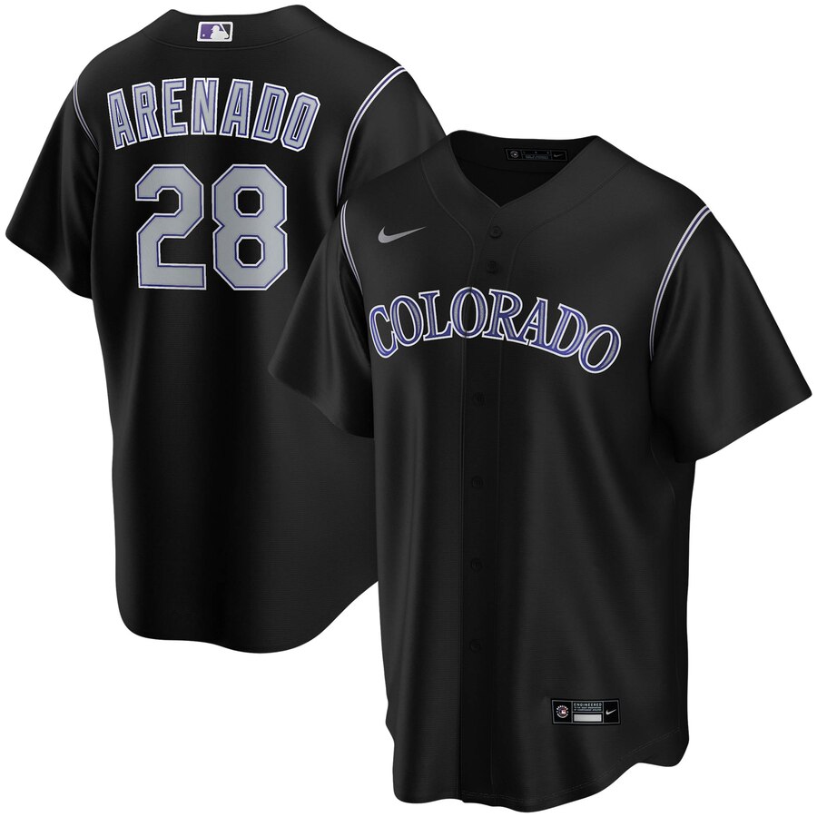 Nolan Arenado Colorado Rockies Alternate 2020 Replica Player Baseball Jersey ÃƒÂ¢Ã¢â€šÂ¬Ã¢â‚¬Å“ Black