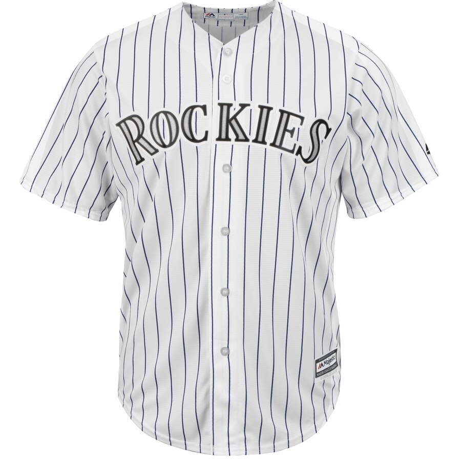 Alternative view of Nolan Arenado Colorado Rockies Majestic Home Official Cool Base Player Baseball Jersey - White Purple