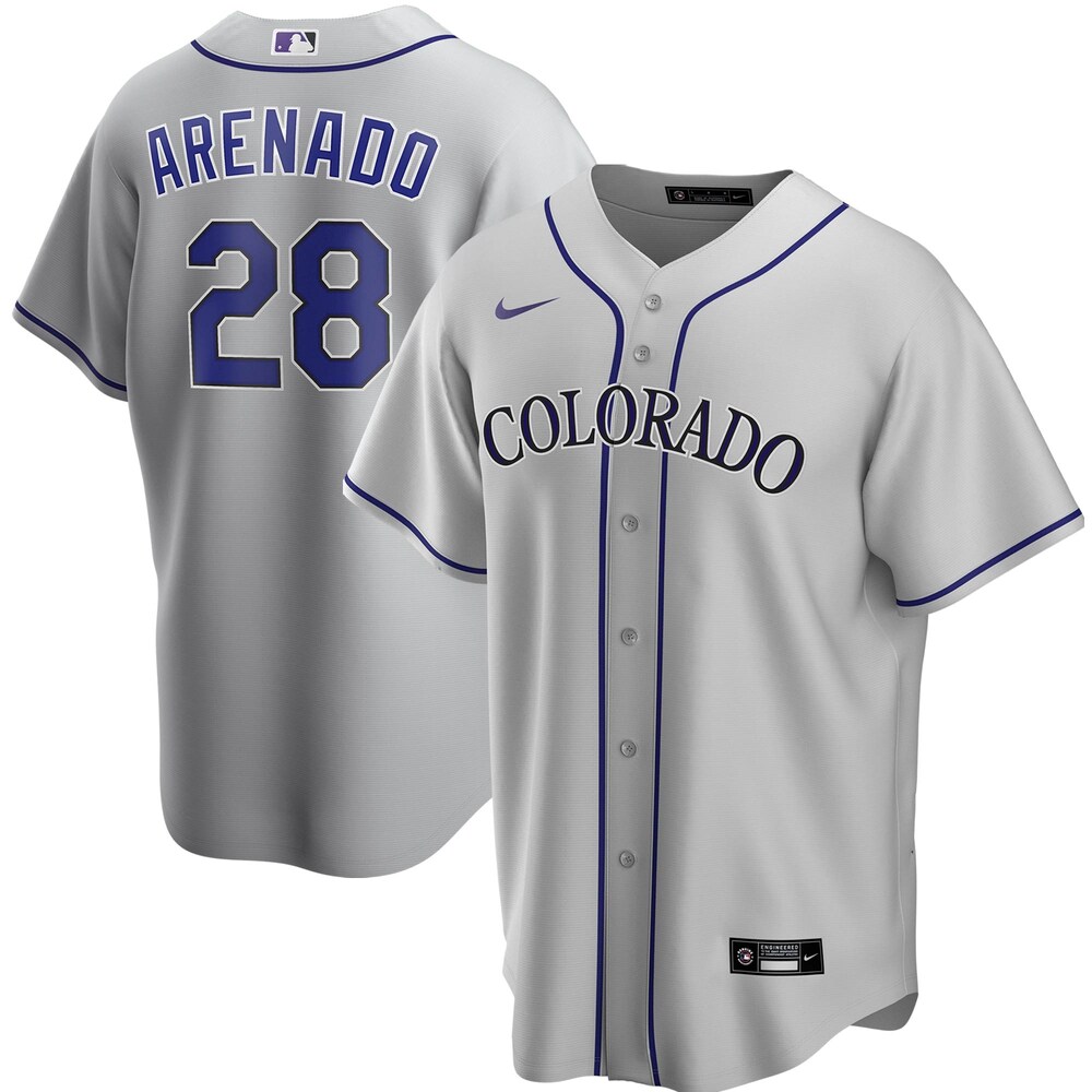 Nolan Arenado Colorado Rockies Road 2020 Player Baseball Jersey - Gray