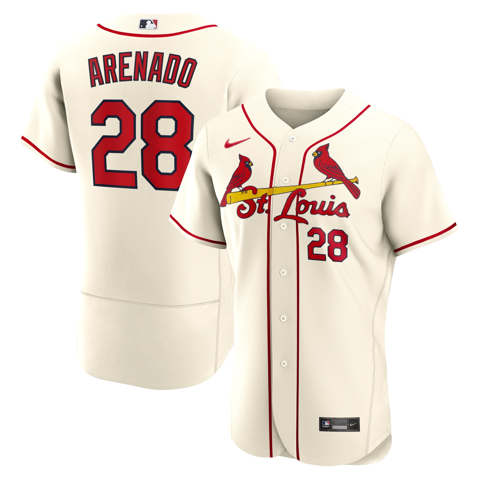 Nolan Arenado St. Louis Cardinals Alternate Authentic Player Baseball Jersey - Cream