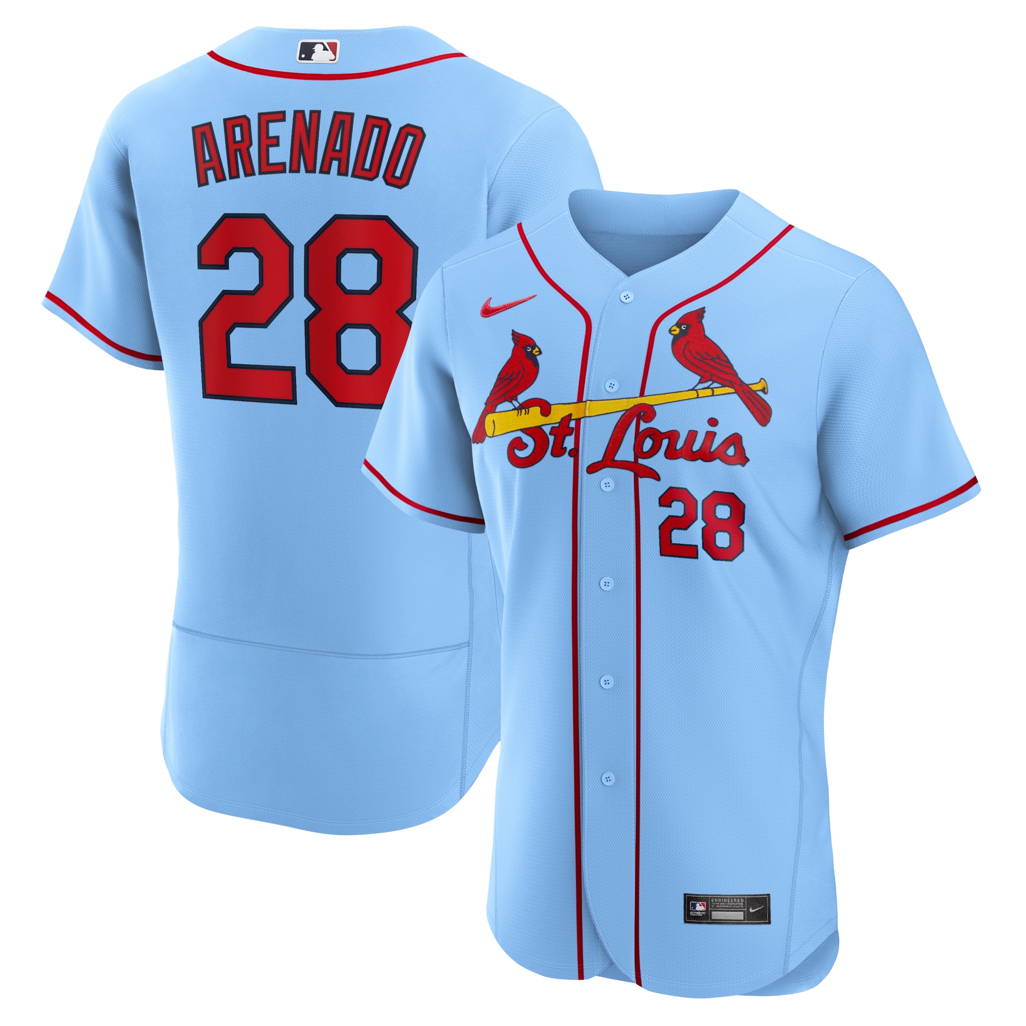Nolan Arenado St. Louis Cardinals Alternate Authentic Player Baseball Jersey - Light Blue