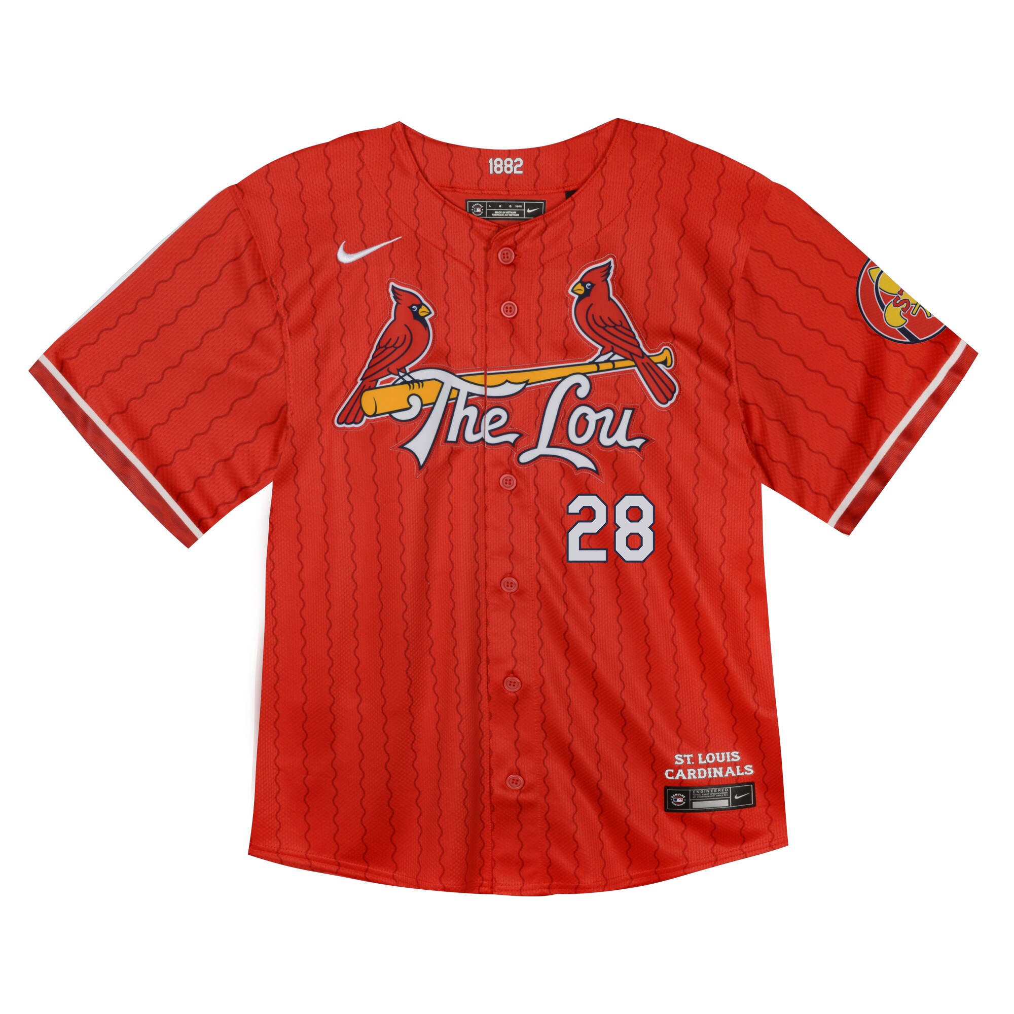 Alternative view of Nolan Arenado St. Louis Cardinals Toddler 2024 City Connect Limited Player Baseball Jersey - Red