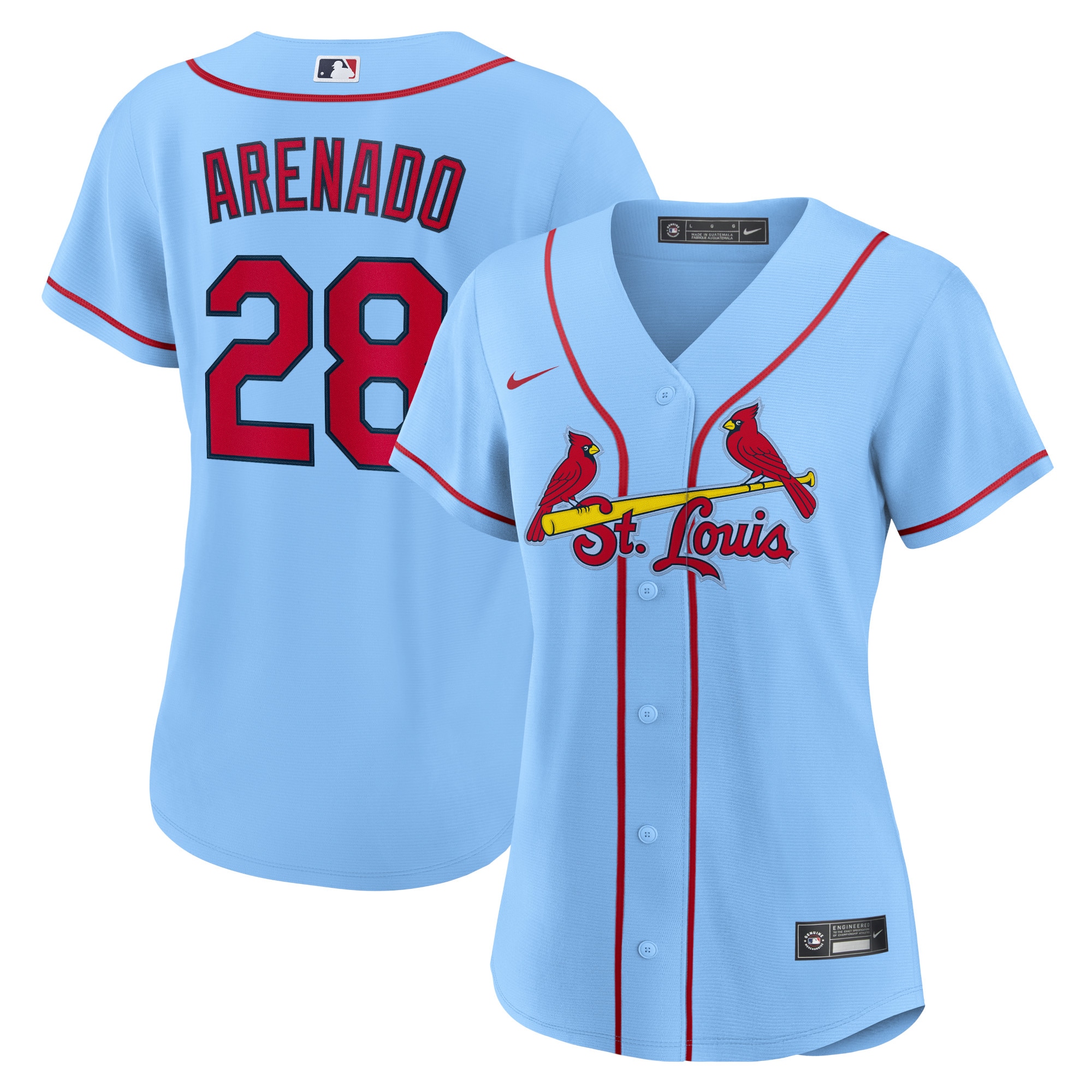 Nolan Arenado St. Louis Cardinals Women's Alternate Replica Player Baseball Jersey - Light Blue