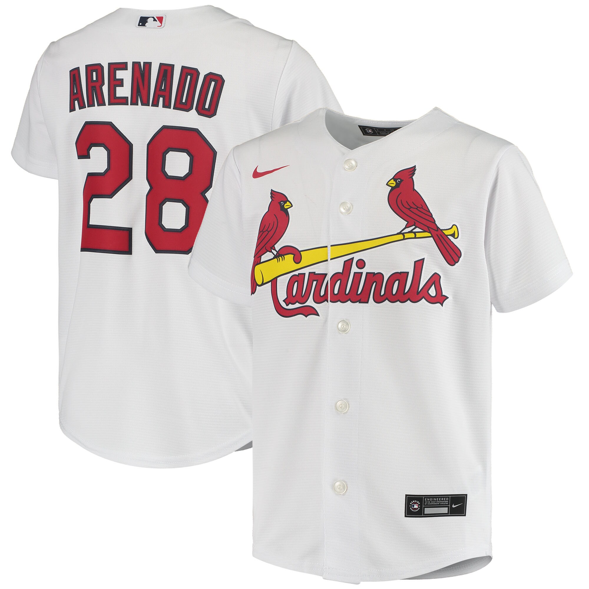 Nolan Arenado St. Louis Cardinals Youth Alternate Replica Player Baseball Jersey – White