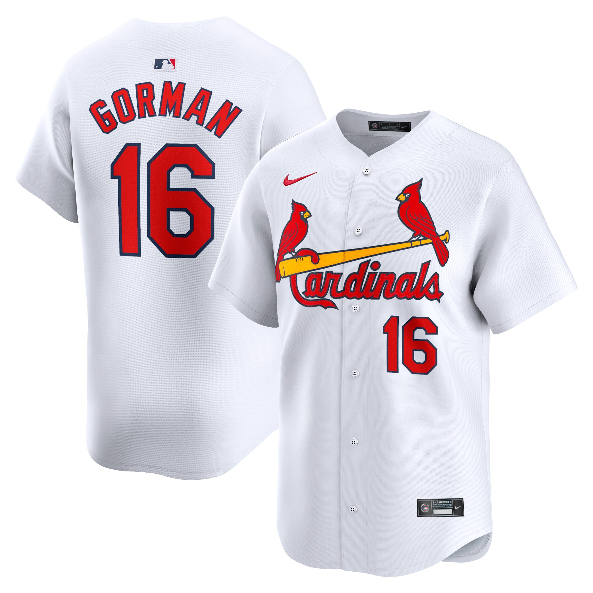 Nolan Gorman St. Louis Cardinals Home Limited Player Baseball Jersey - White