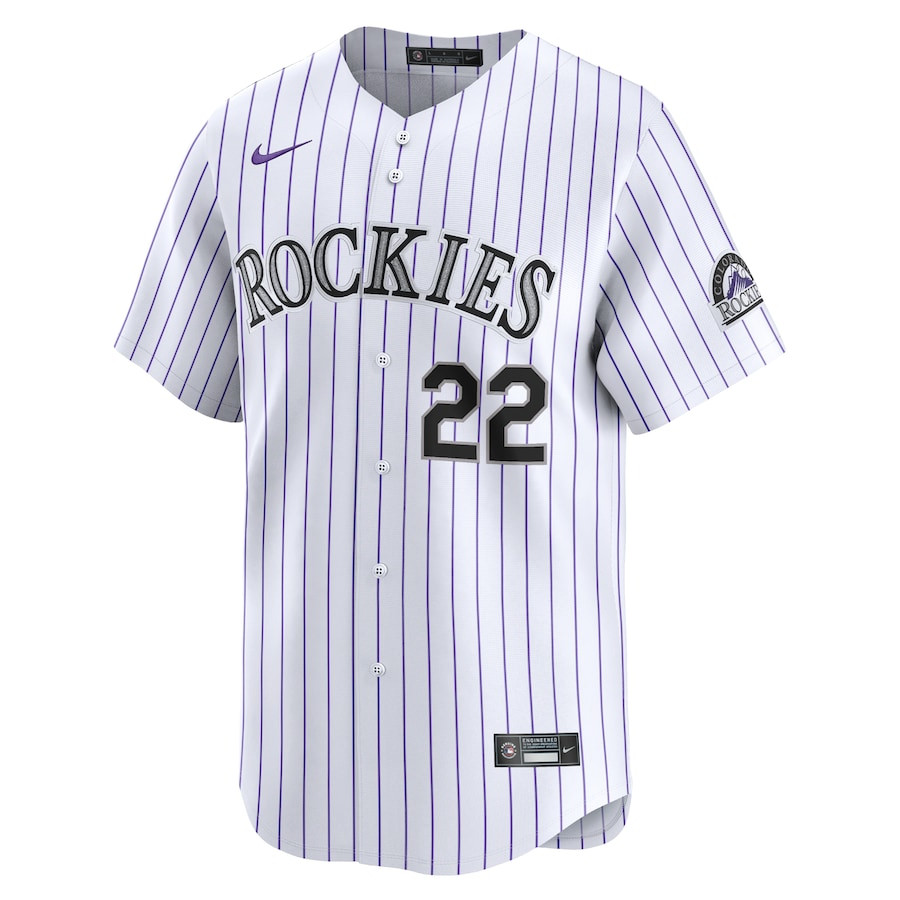 Alternative view of Nolan Jones 22 Colorado Rockies Home Limited Men Baseball Jersey - White