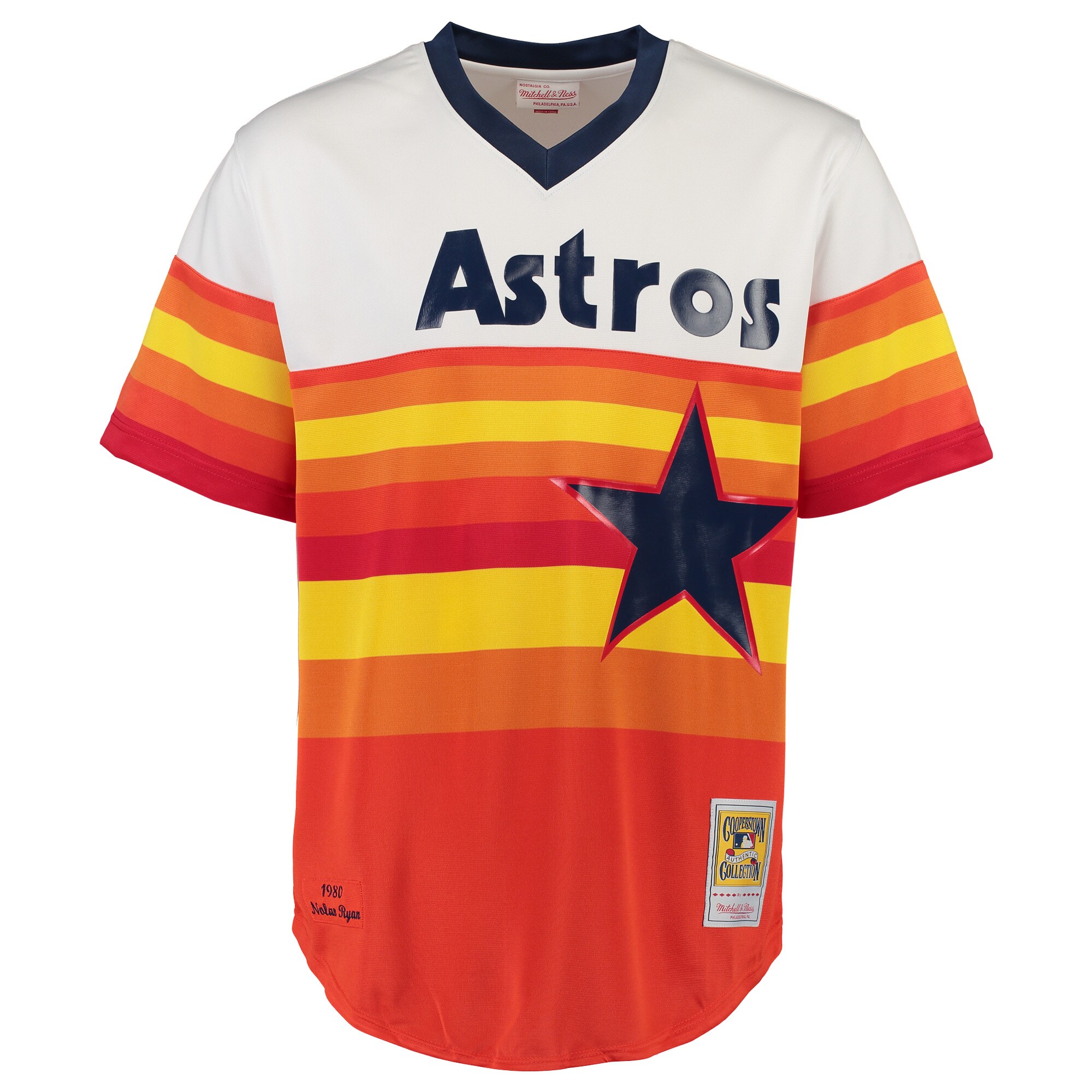 Alternative view of Nolan Ryan Houston Astros Mitchell & Ness Throwback Authentic Baseball Jersey - White