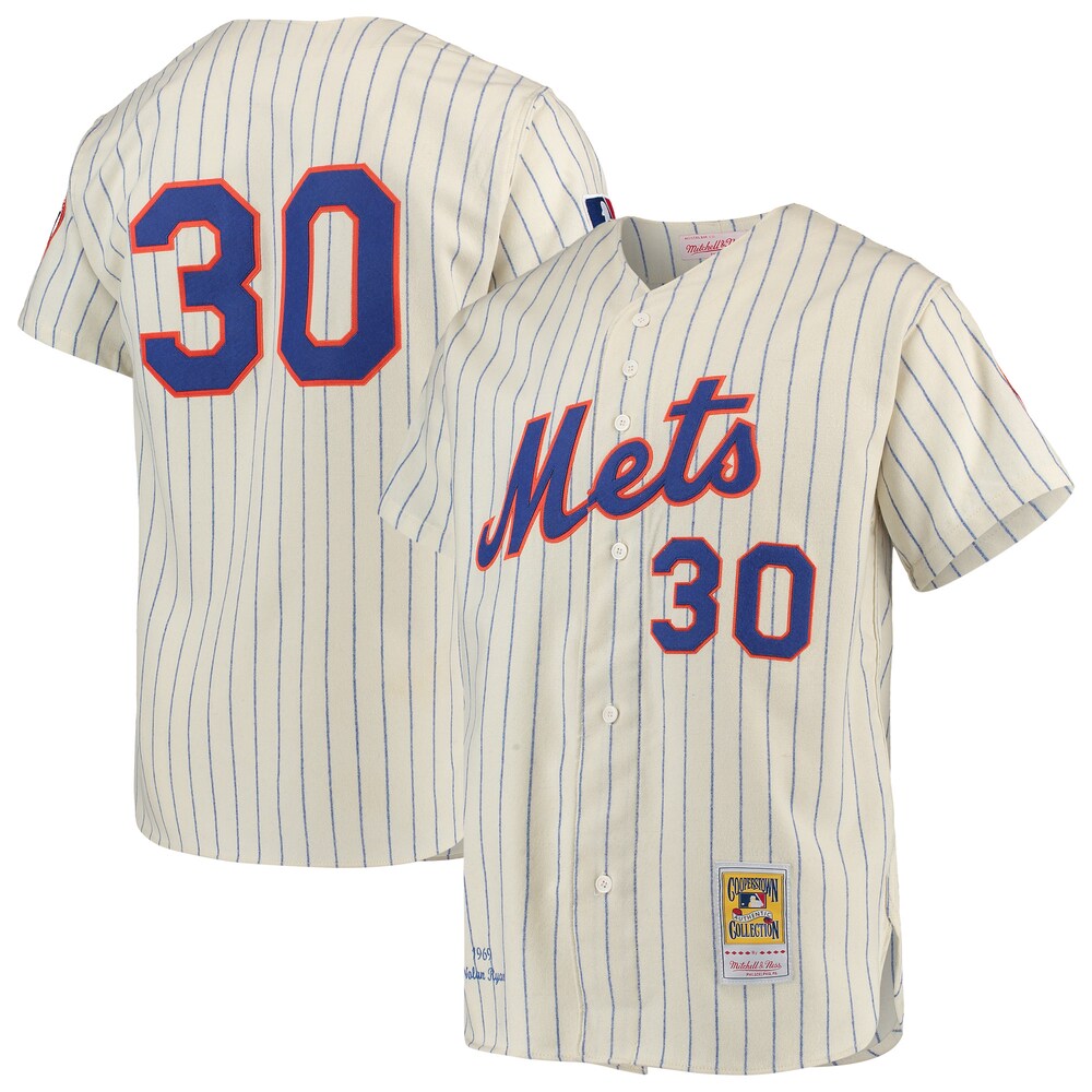 Nolan Ryan New York Mets Mitchell & Ness Cooperstown Collection Baseball Jersey - Cream