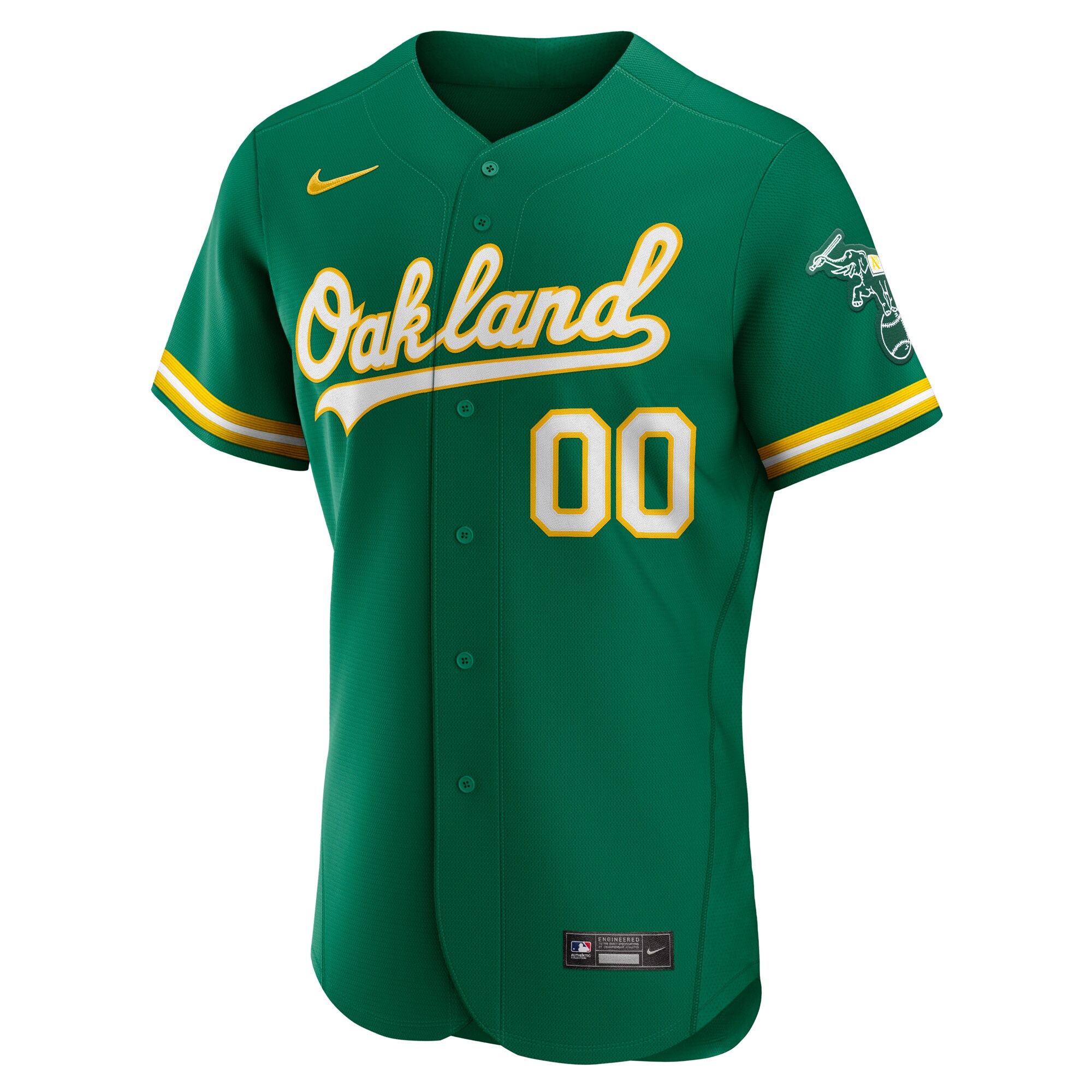 Alternative view of Oakland Athletics Alternate Authentic Custom Baseball Jersey - Kelly Green