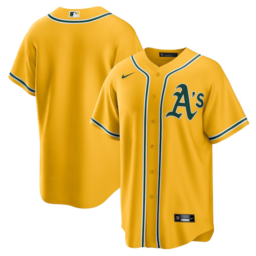 Oakland Athletics Alternate Team Men Baseball Jersey - Gold 