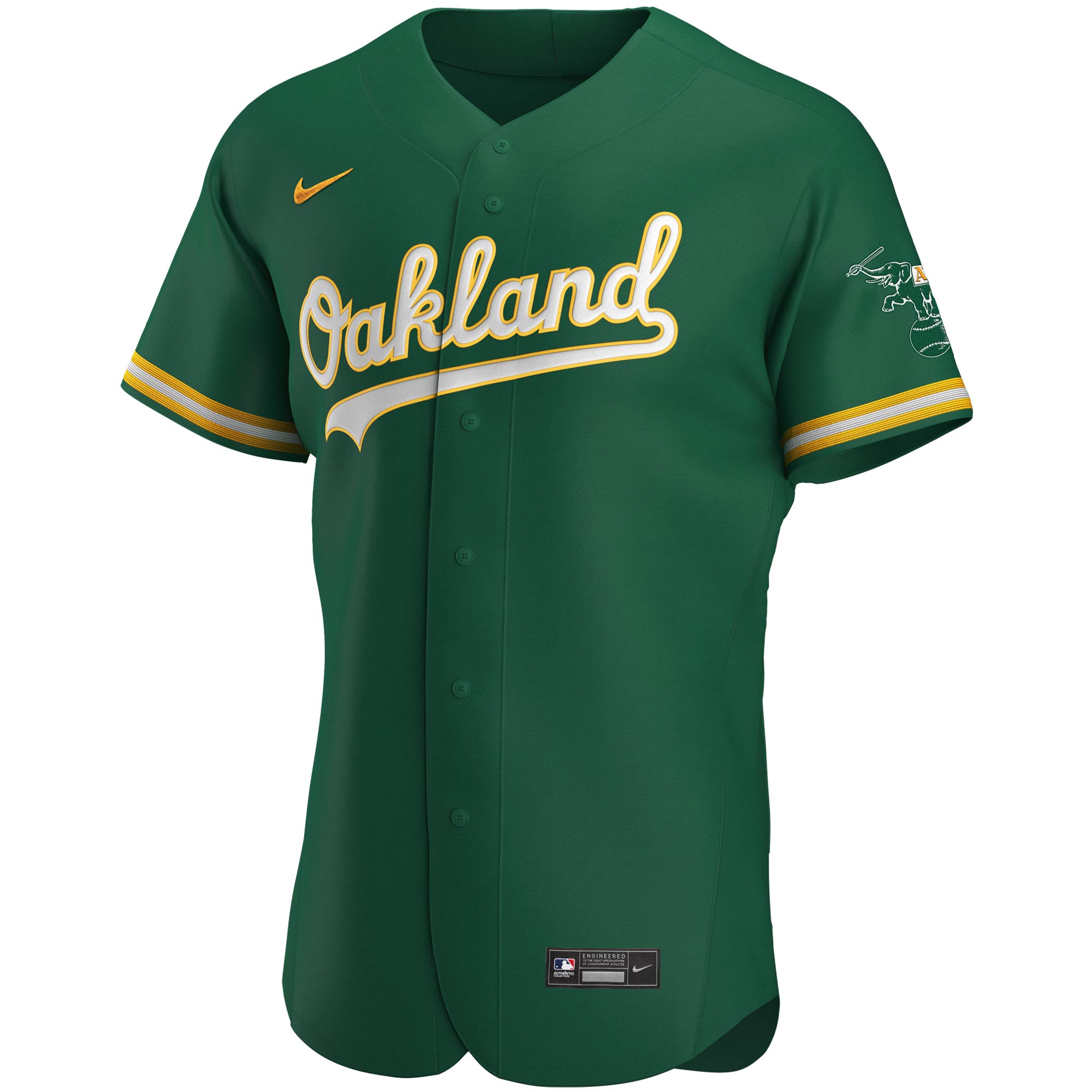 Alternative view of Oakland Athletics Authentic Team Baseball Jersey – Kelly Green