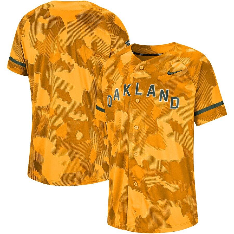 Oakland Athletics Camo Baseball Jersey – Gold