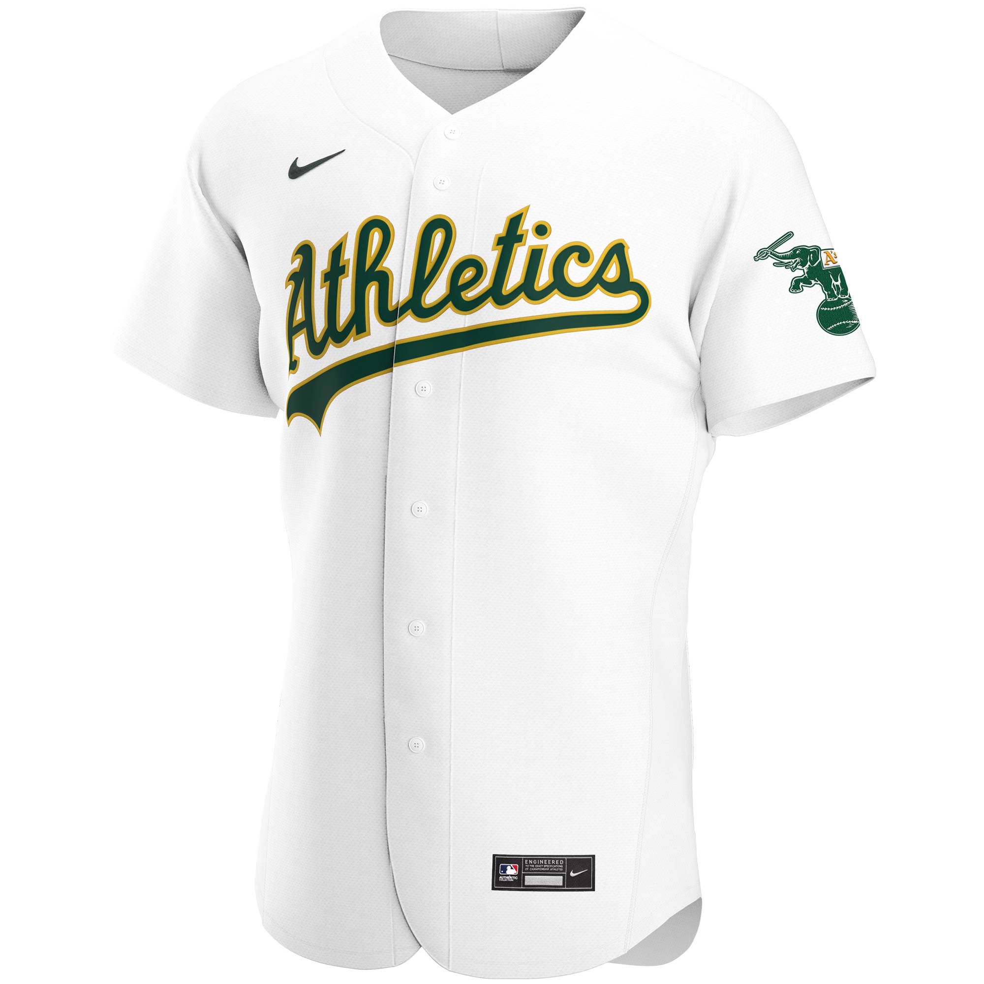 Alternative view of Oakland Athletics Home Authentic Team Baseball Jersey – White