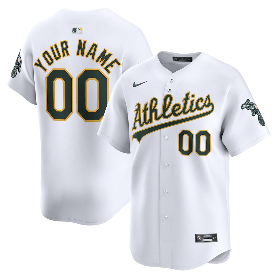 Oakland Athletics Home Limited Custom YOUTH Baseball Jersey - White 