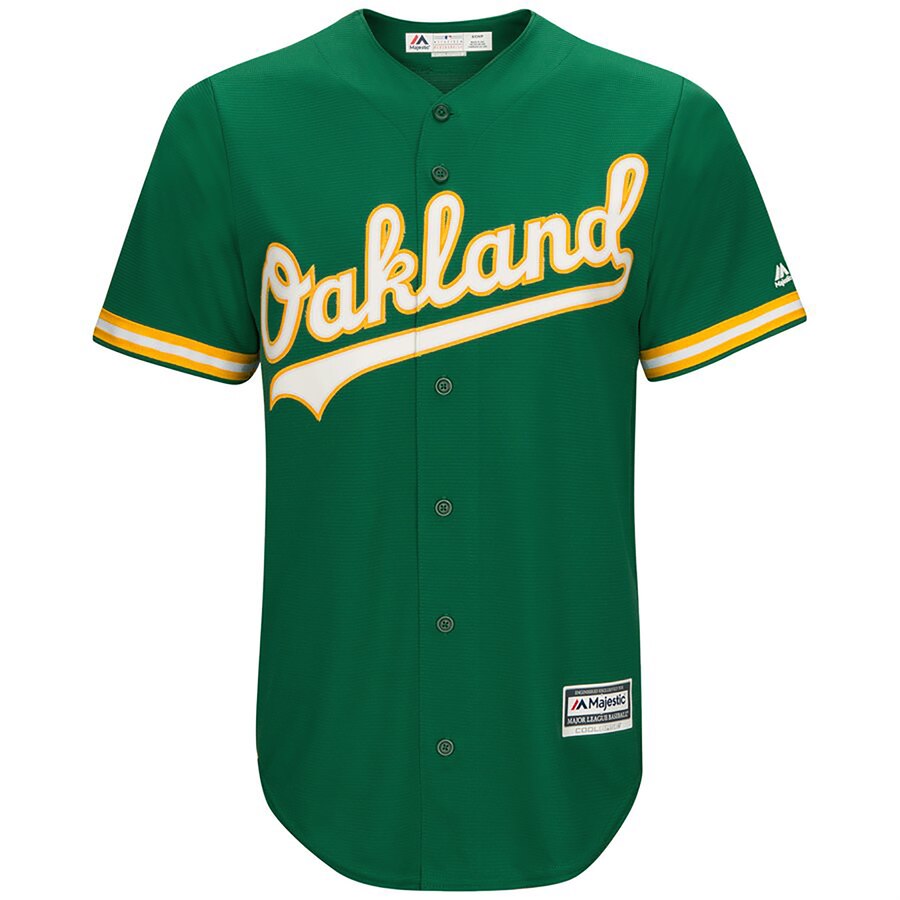 Alternative view of Oakland Athletics Majestic Big And Tall Cool Base Team Baseball Jersey - Green