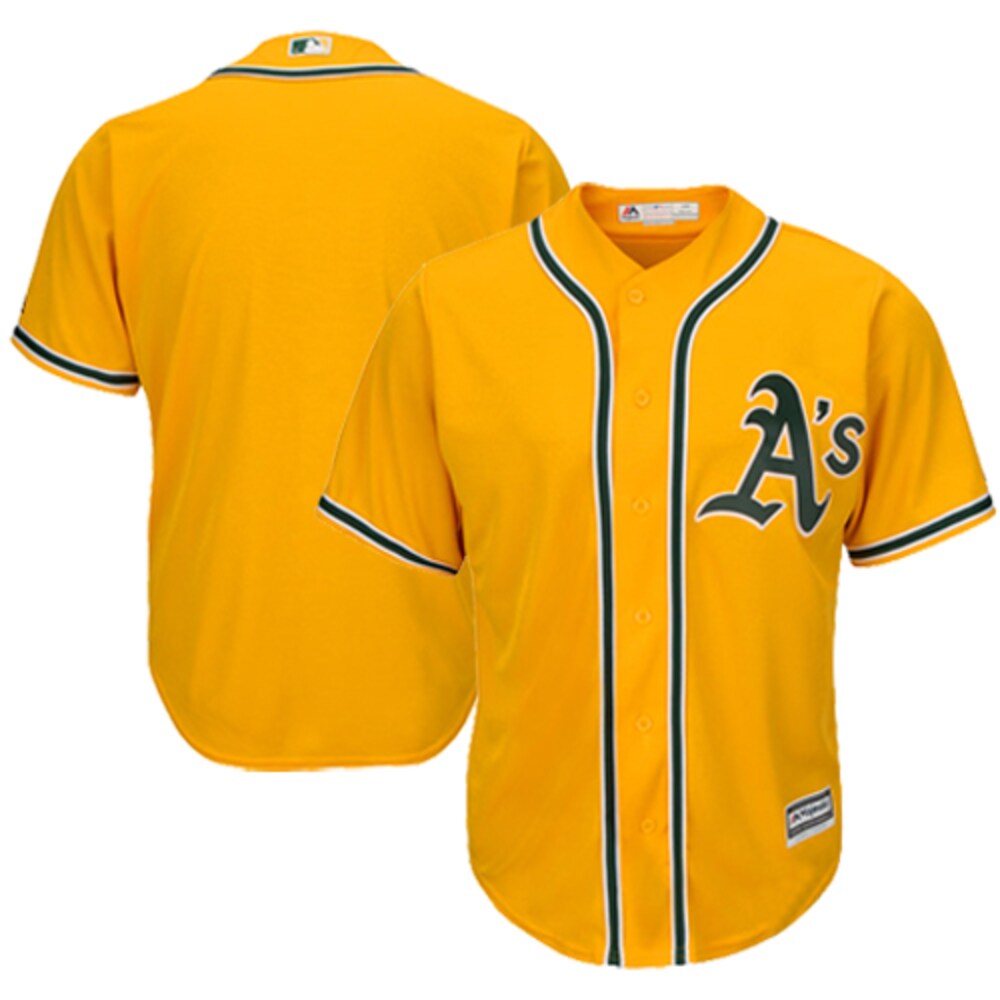 Oakland Athletics Majestic Official Cool Base Team Baseball Jersey - Gold