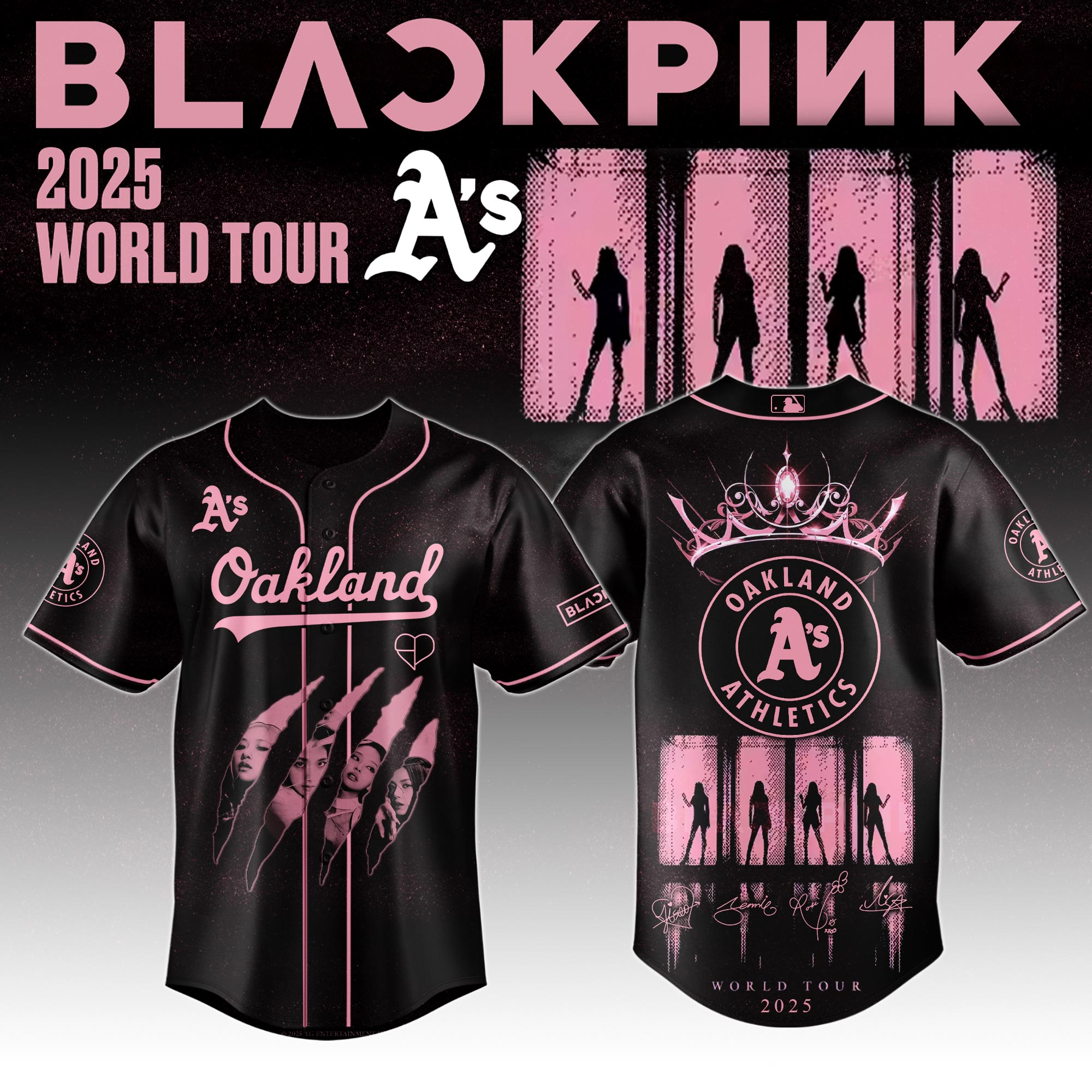 Oakland Athletics Mlb X Blackpink All Star Custom Baseball Jersey